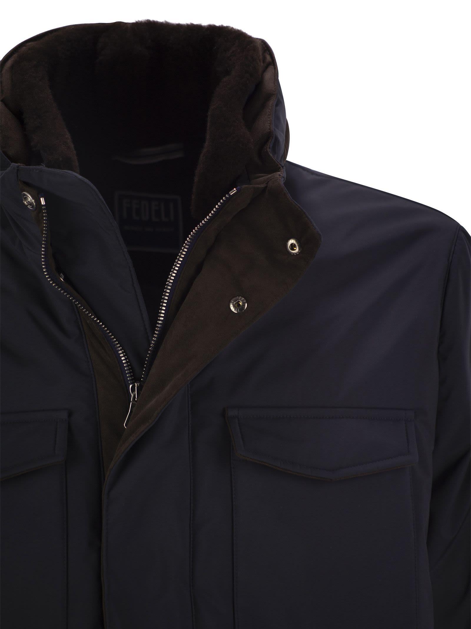 ジャケットその他 Fedeli TRIESTE - Rain jacket and shearling. (7UI00615 0003) Fedeli Trieste Rain Jacket And Shearling in Blue for Men | Lyst