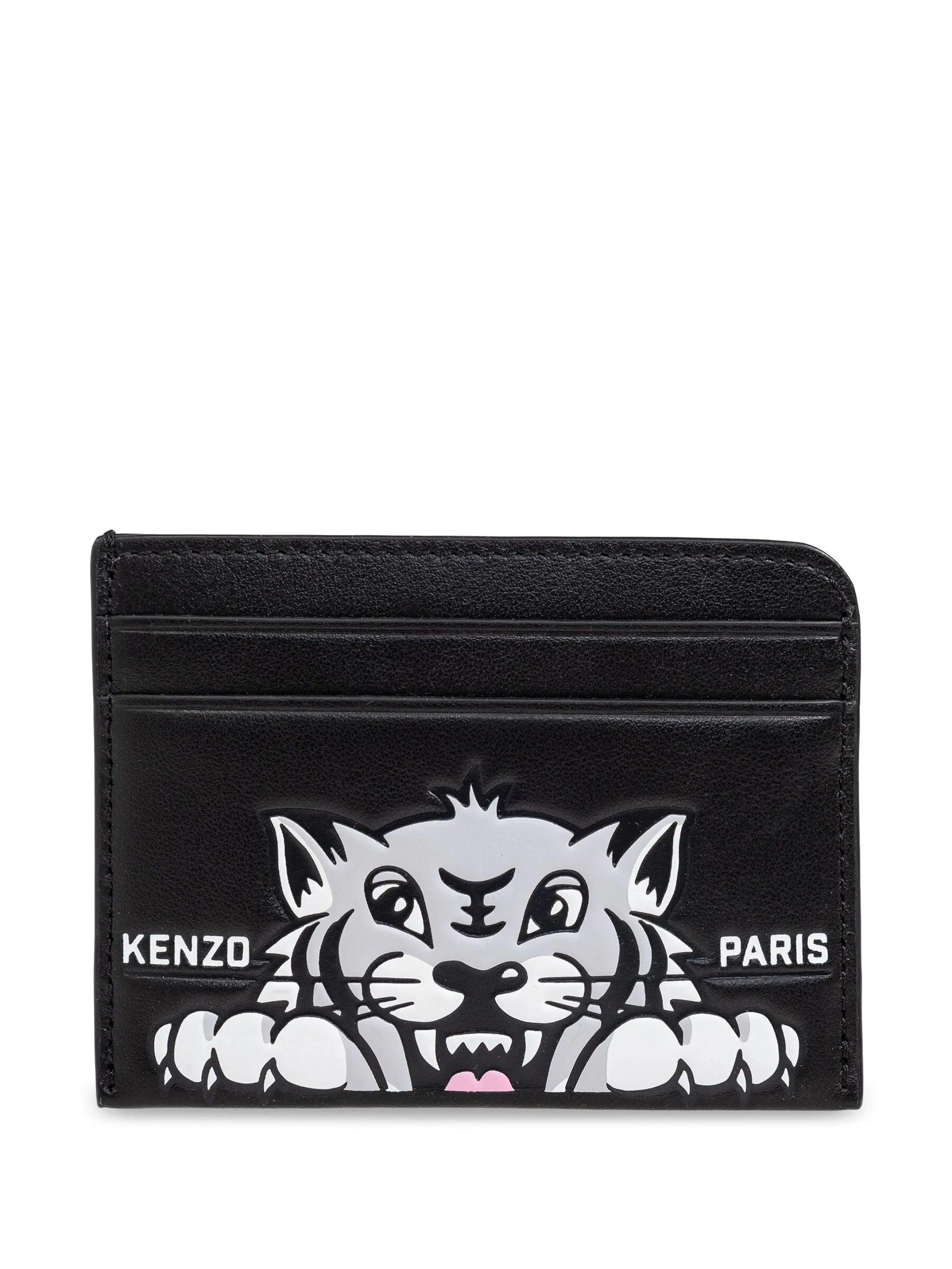 Kenzo Tiger Kenzo Coin Purse Leather Card Kenzo Tiger Card Holder KENZO  Wallets In Black For