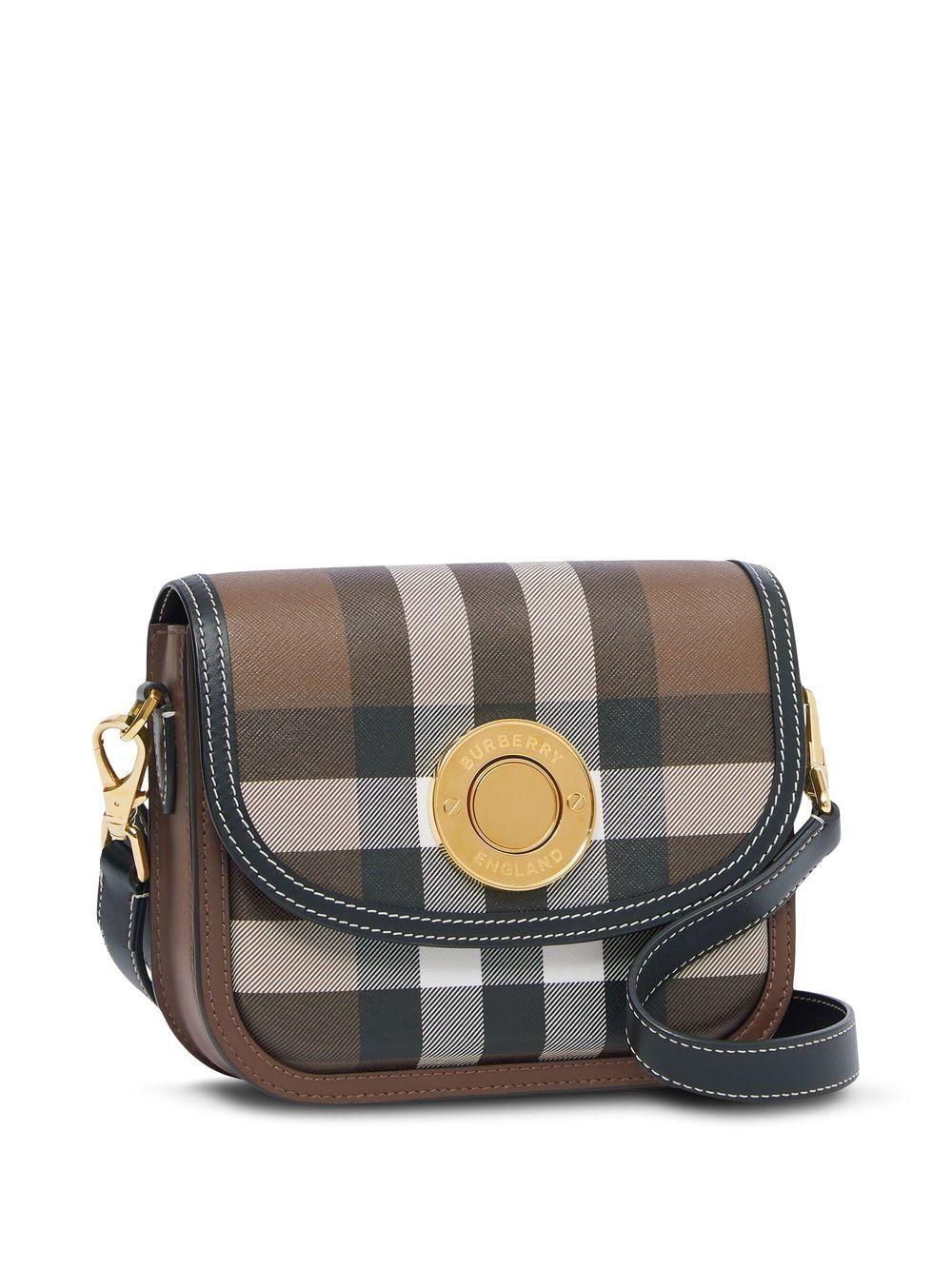 Burberry Elizabeth Small E-canvas & Leather Shoulder Bag in