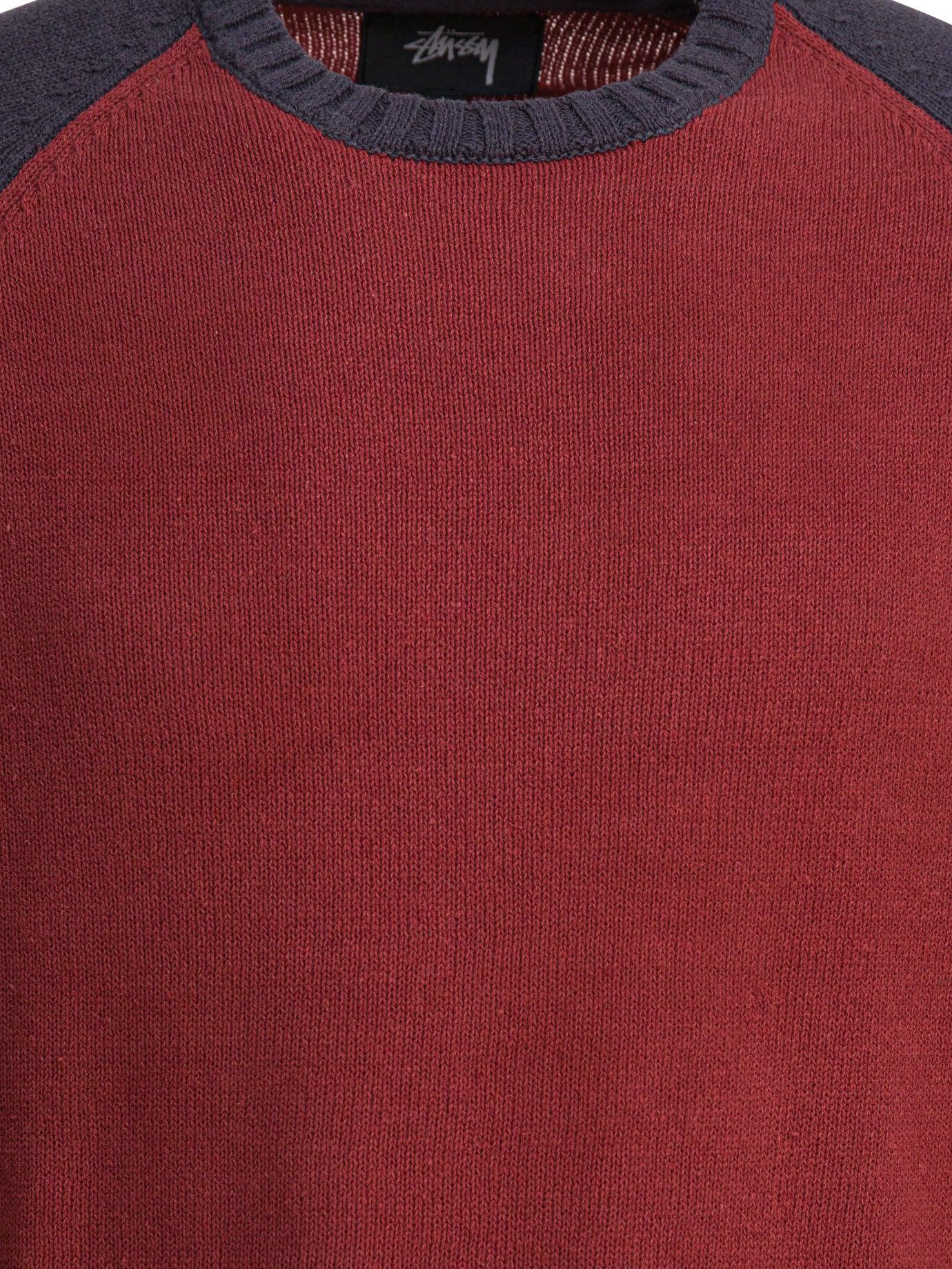 Stussy Colorblocked Raglan Crew in Red for Men | Lyst