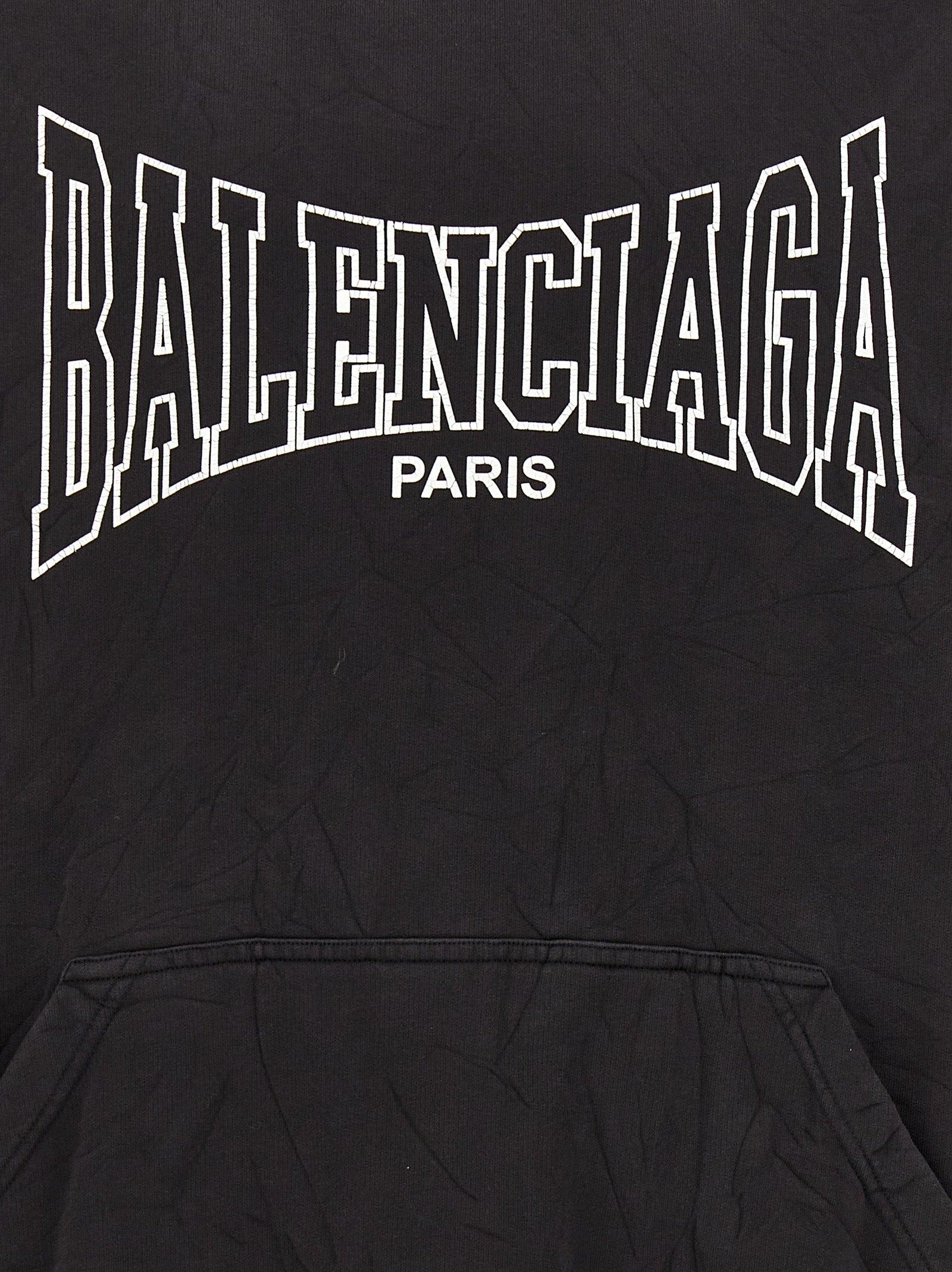 Balenciaga Logo Print Hoodie in Black Lyst Canada