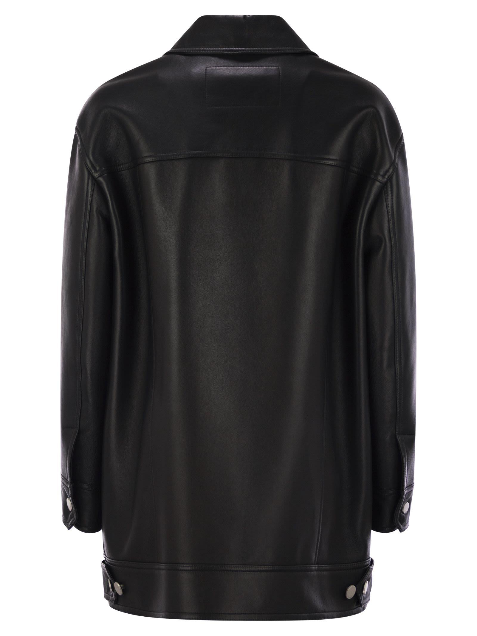 コート Max Mara GIRINO - Nappa leather over jacket Max Mara Girino Nappa Leather Over Jacket in Black | Lyst