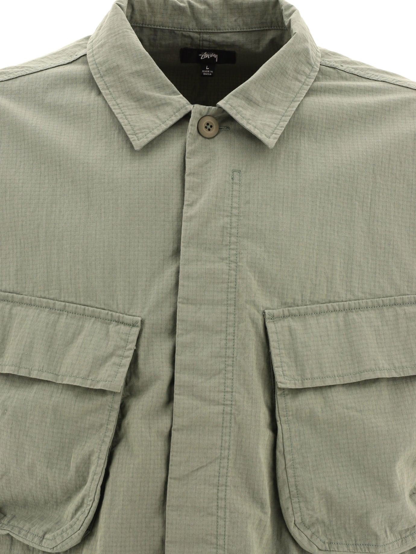 ジャケット・アウター stussy MILITARY OVERSHIRT Stüssy Military LS Overshirt | Olive | Canoe Club