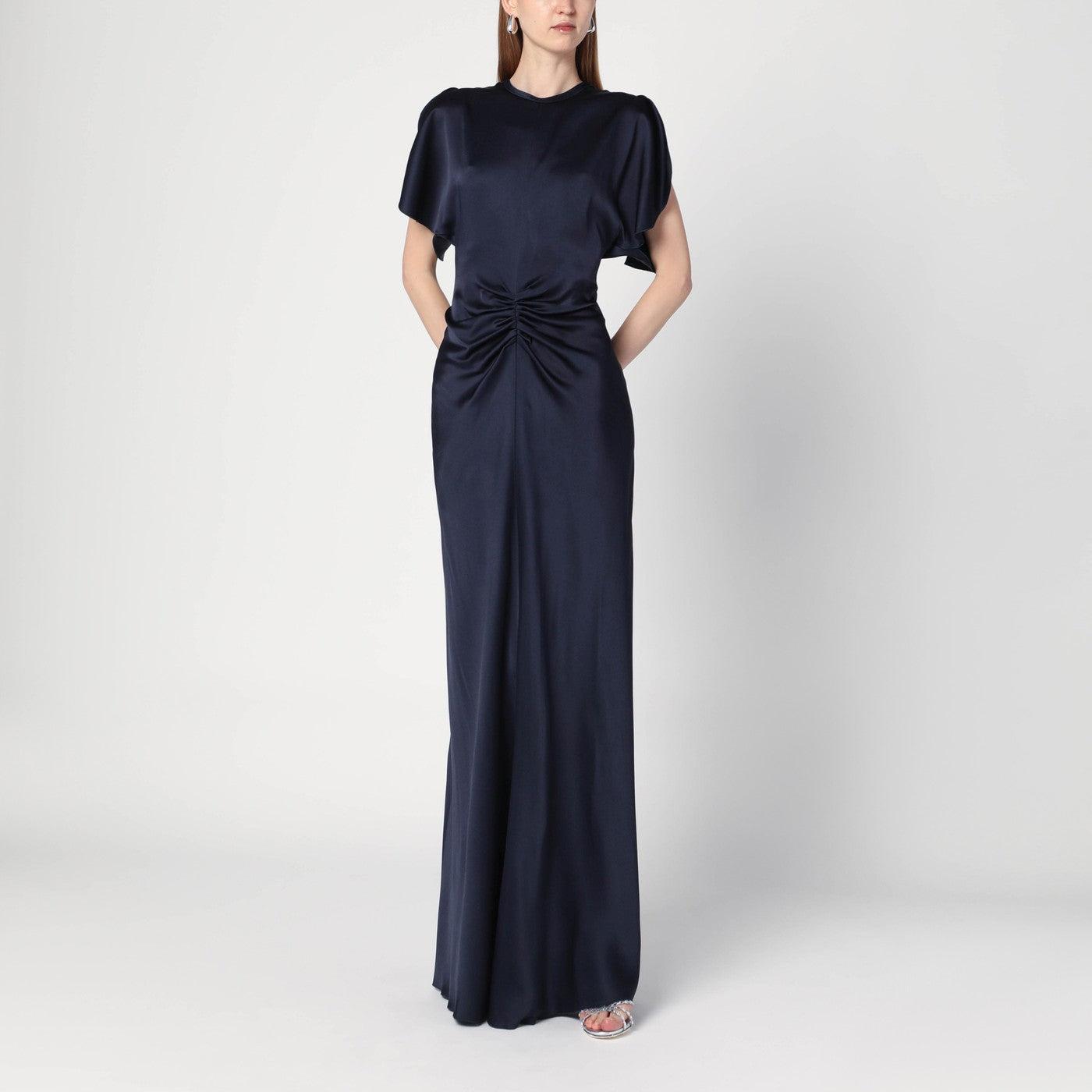ワンピースその他 Victoria Beckham Navy blue long dress with gathered waist Victoria Beckham Maxi dresses for Women | Online Sale up to
