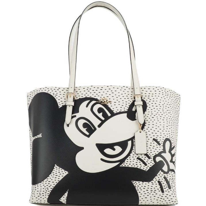 COACH (c6978) Mickey Mouse X Keith Haring Mollie Large Leather Shoulder  Tote Bag in Black | Lyst