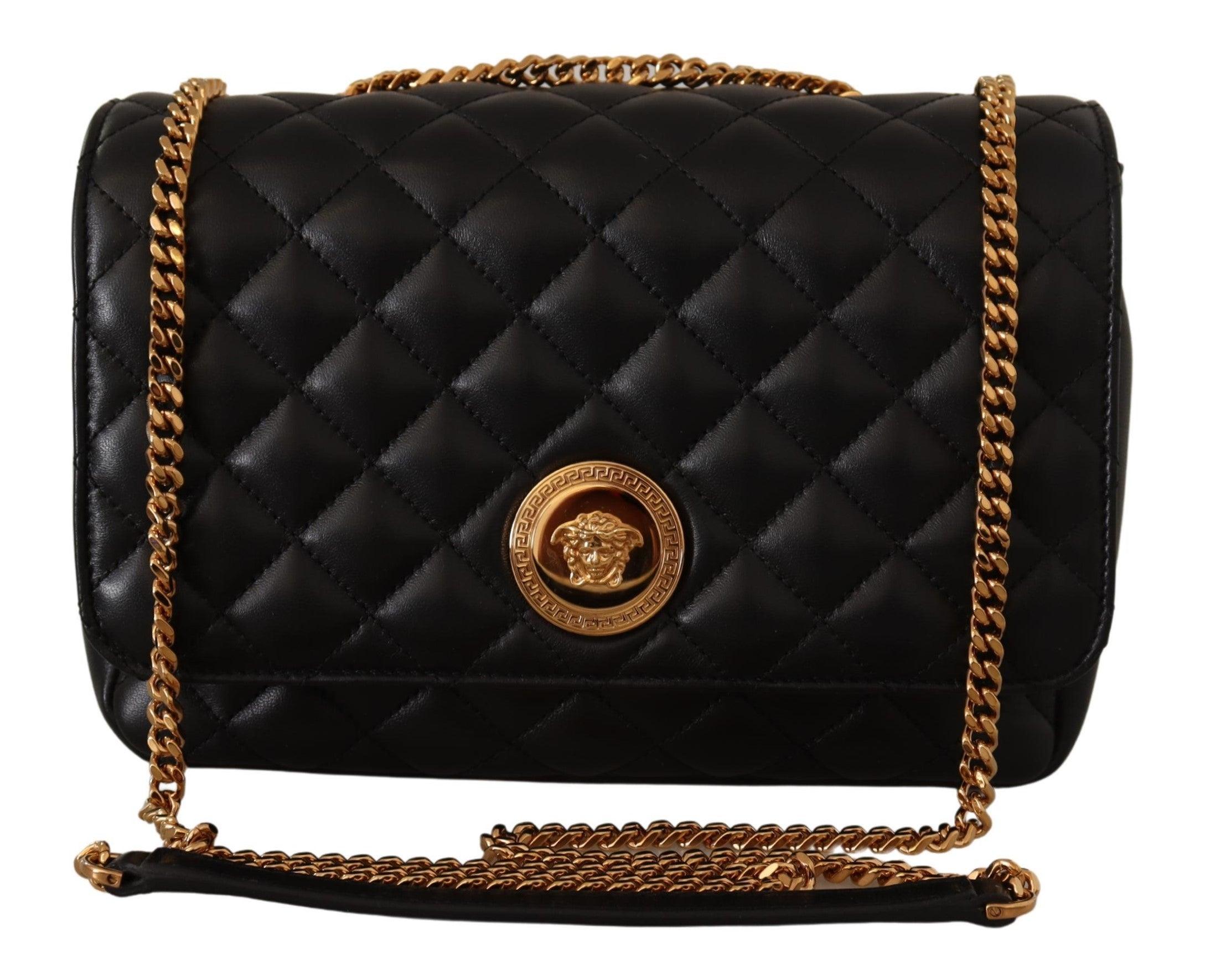Versace Nappa Leather Medusa Shoulder Bag in Black Lyst