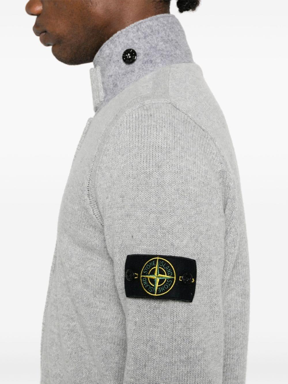 Stone Island Wool Cardigan in Grey for Men Lyst UK