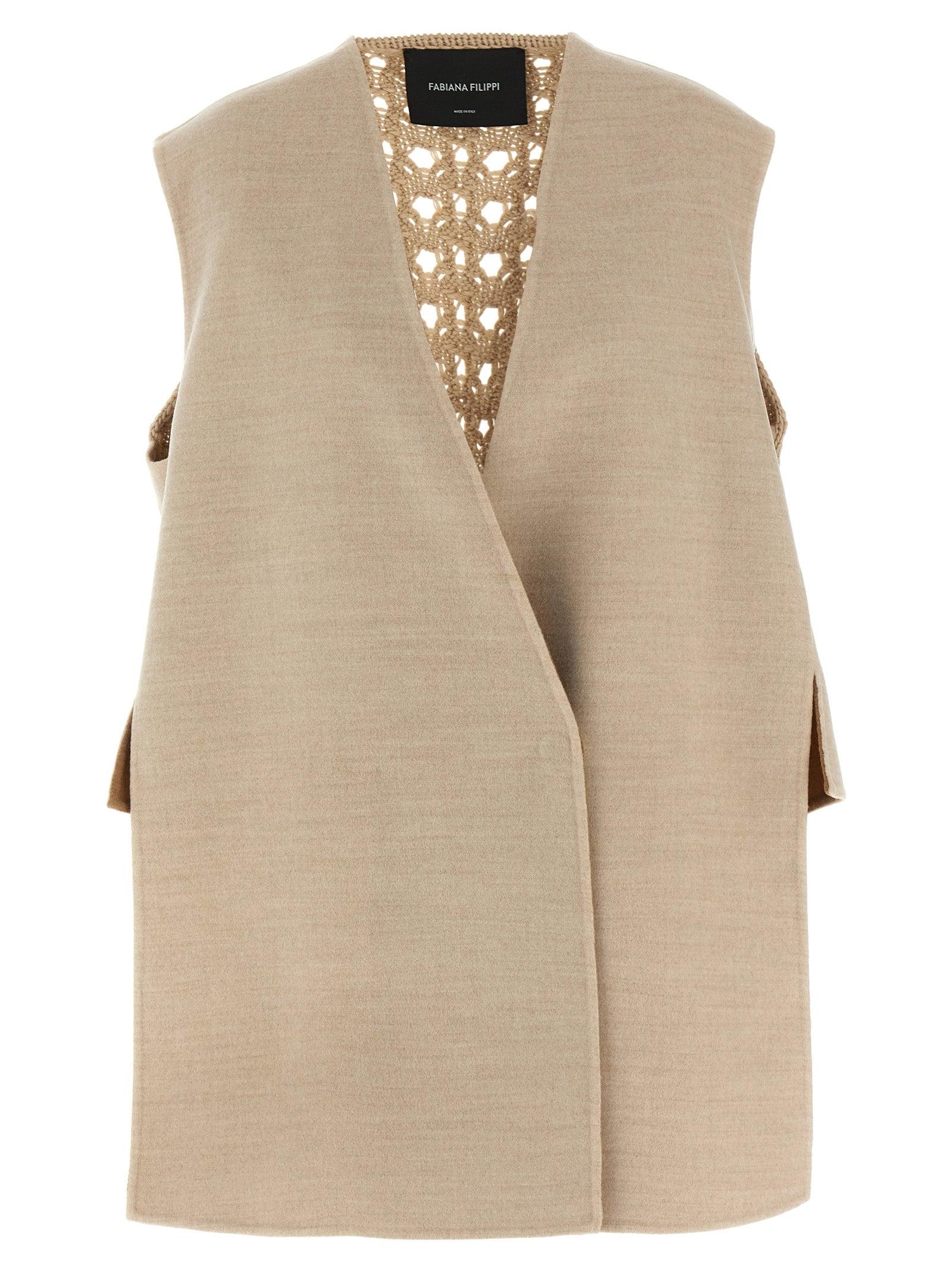 ボトムスその他 Fabiana Filippi V-Neck Cotton Vest With Silk Satin Back Fabiana Filippi Waistcoats and gilets for Women | Online