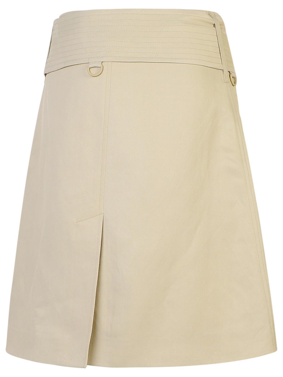Burberry Midi Miniskirt in Natural Lyst UK