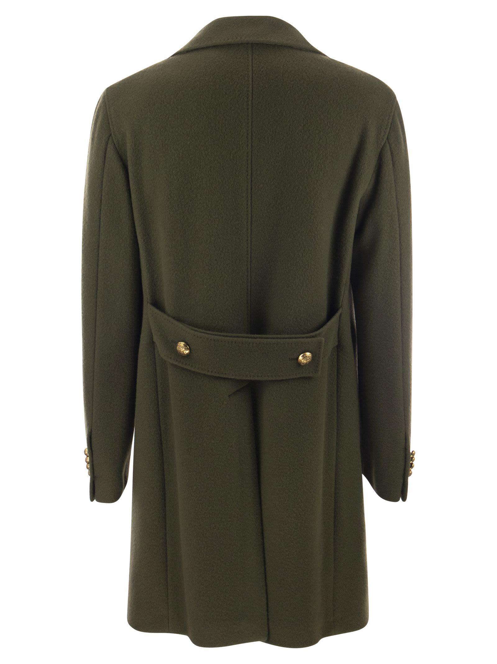 コート TAGLIATORE PARIGI DOUBLE BREASTED COAT TAGLIATORE Double-Breasted Brown-Gold Coat with Gold-Toned