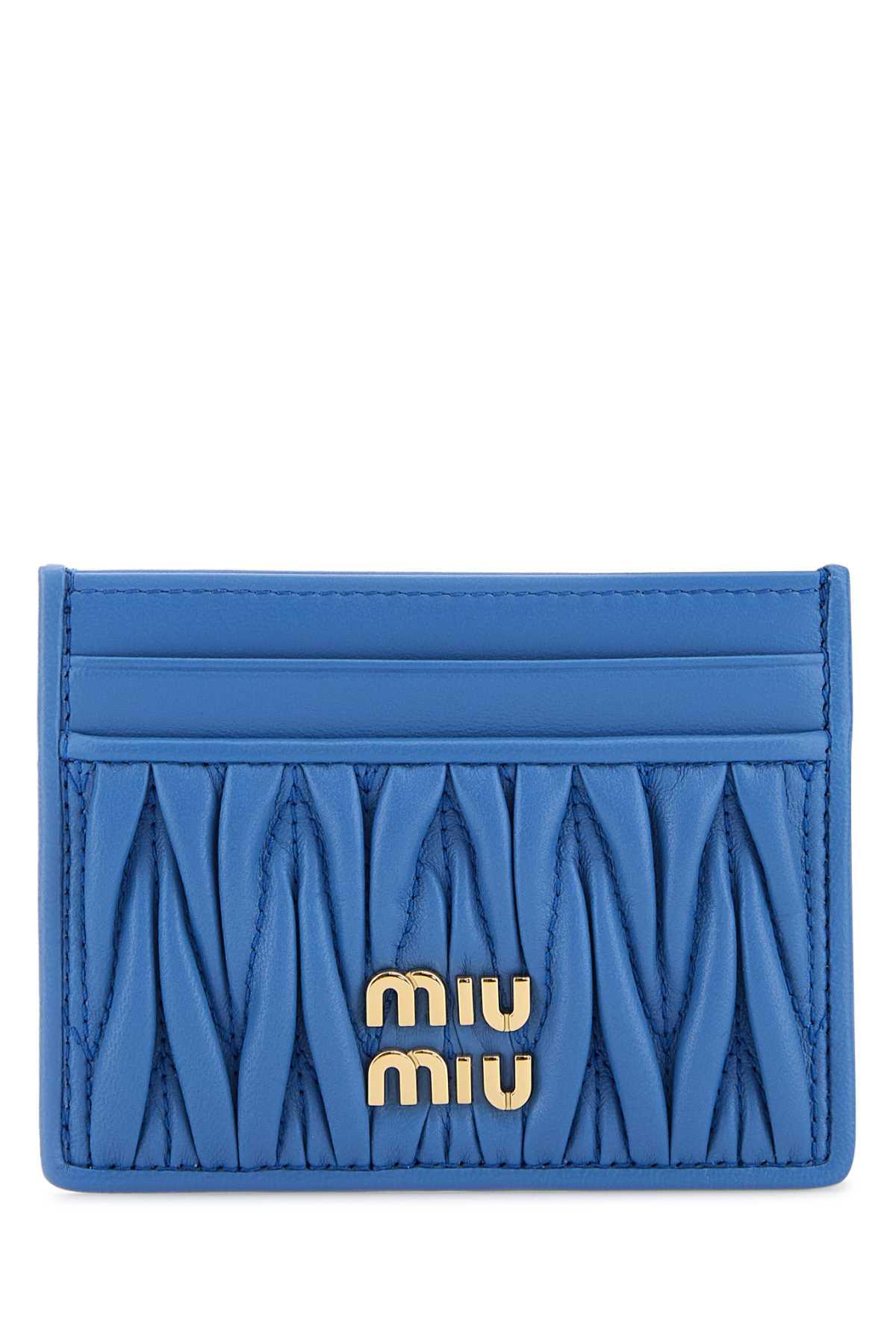 【関税&送料込】Miu Miu Cerulean Leather Card Holder Blue Miu Miu Wallets and cardholders for Women | Lyst