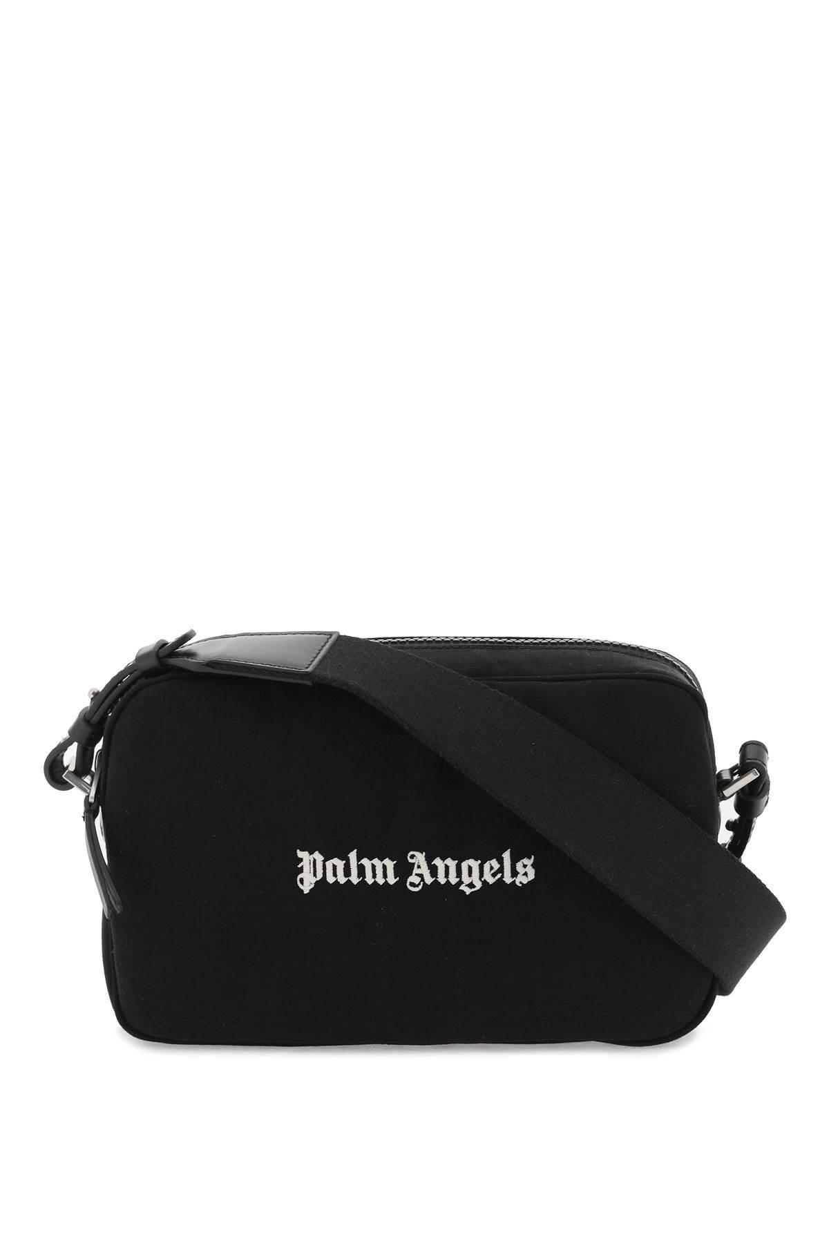 Palm Angels ロゴ 刺繍 メッセンジャーバッグ 黒 Palm Angels Logo-Print Leather Crossbody Bag Black Men's - US