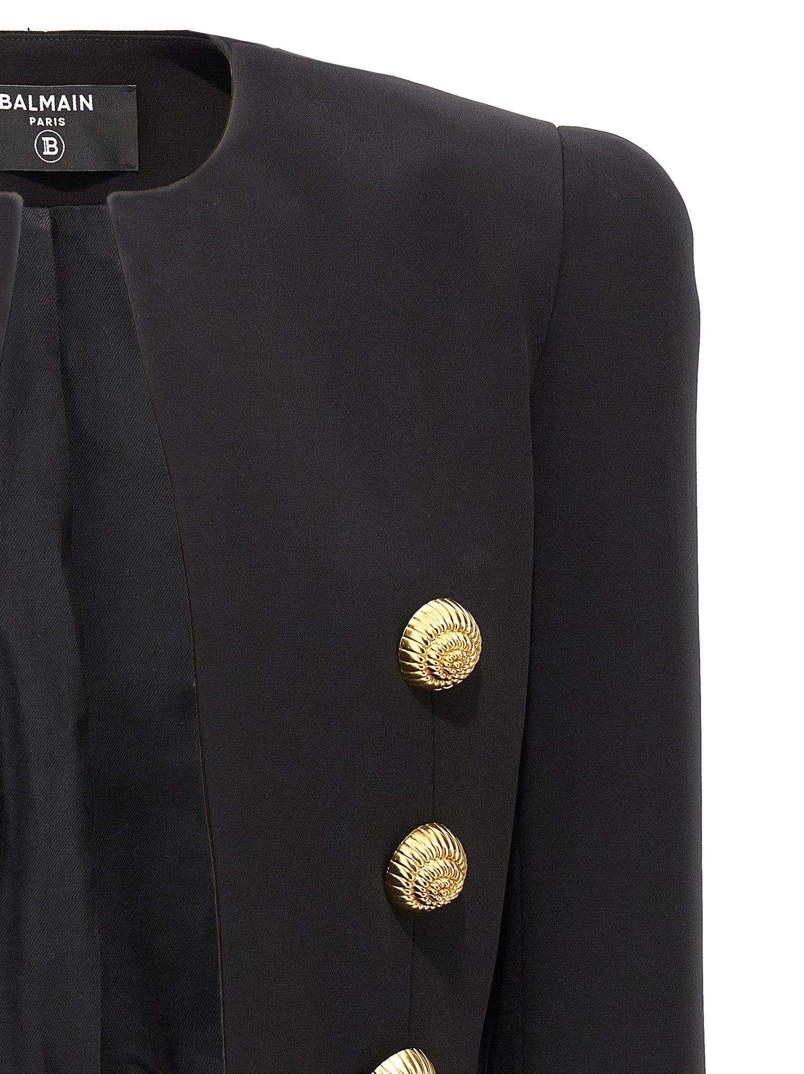 ジャケット BALMAIN 'Chiocciola' button short jacket Black Balmain 'Chiocciola' Button Short Jacket in Black | Lyst
