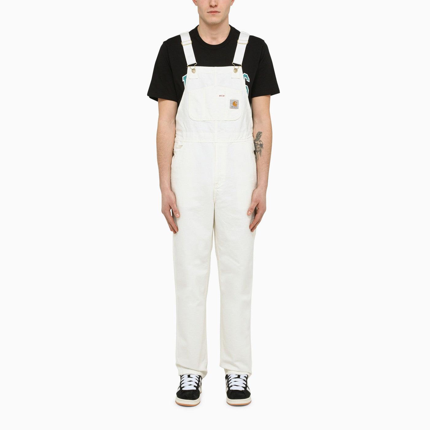 Carhartt WIP Long Wax Cotton Overalls in White for Men | Lyst