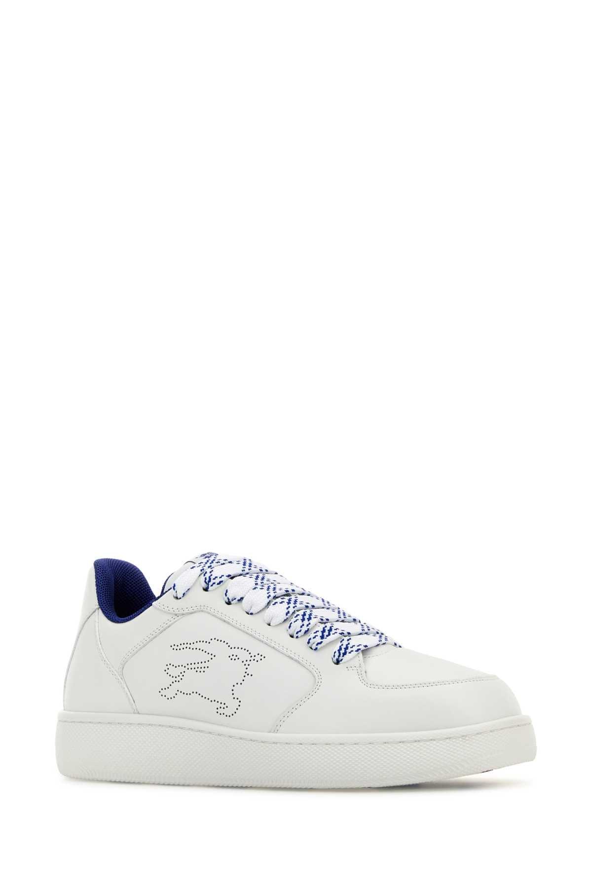 Burberry Porcelain White Embossed Leather Sneakers Size 41 Burberry Men main image 3