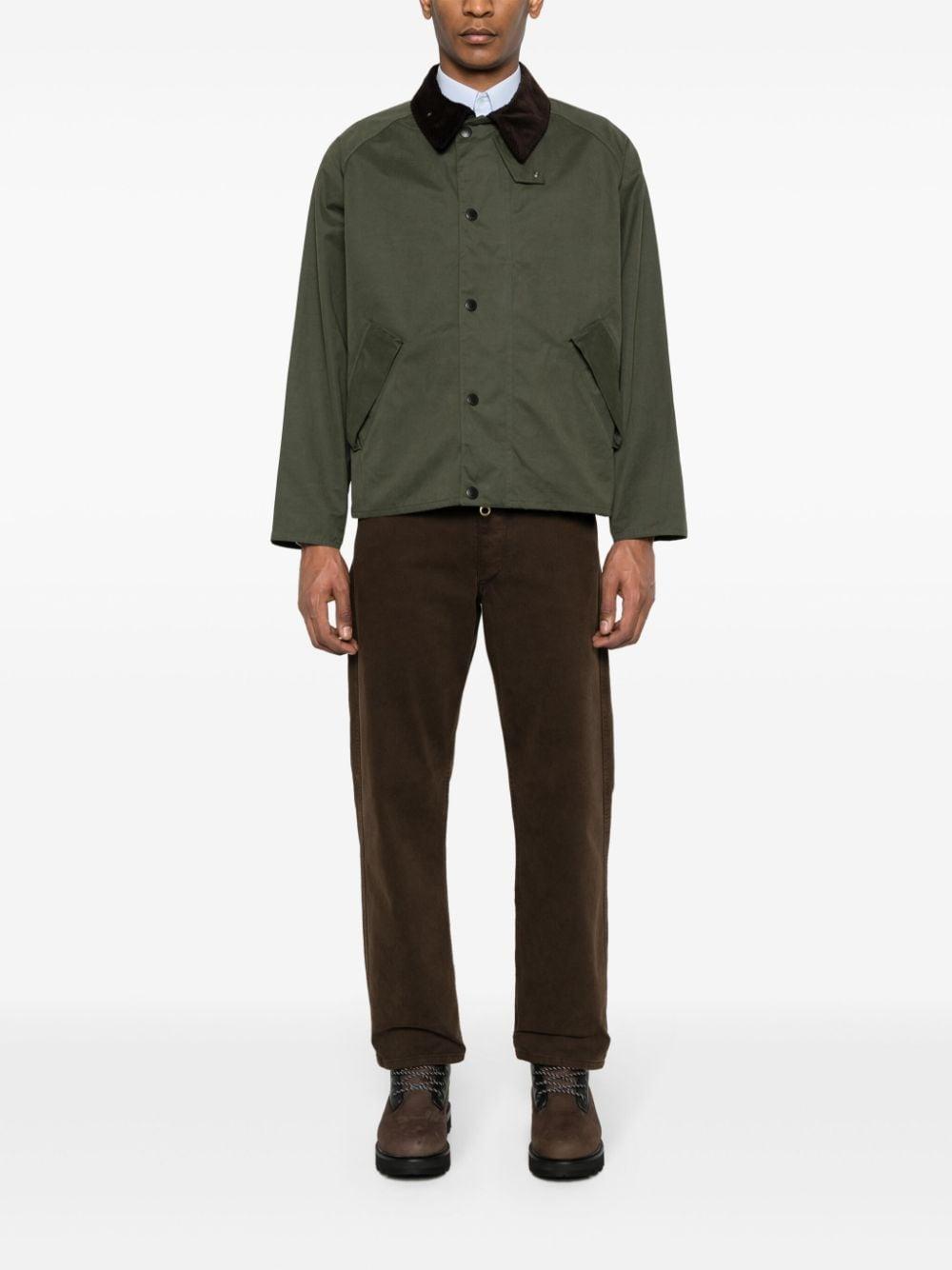 Barbour Men's OS Transport Wax Jacket in Olive Barbour