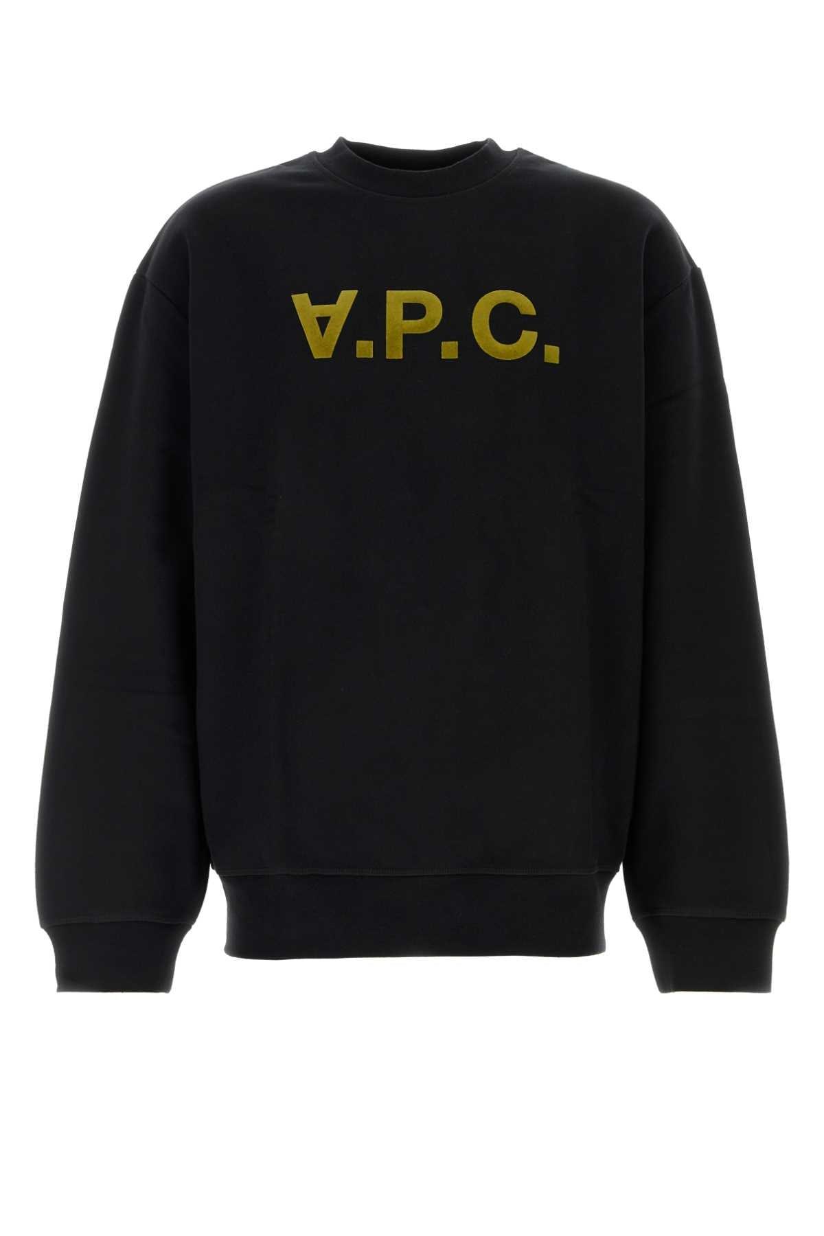 スウェット・トレーナー A.P.C. Black Stretch Cotton Oversize Sweatshirt A.P.C. Stretch Cotton Oversize Sweatshirt in Black for Men