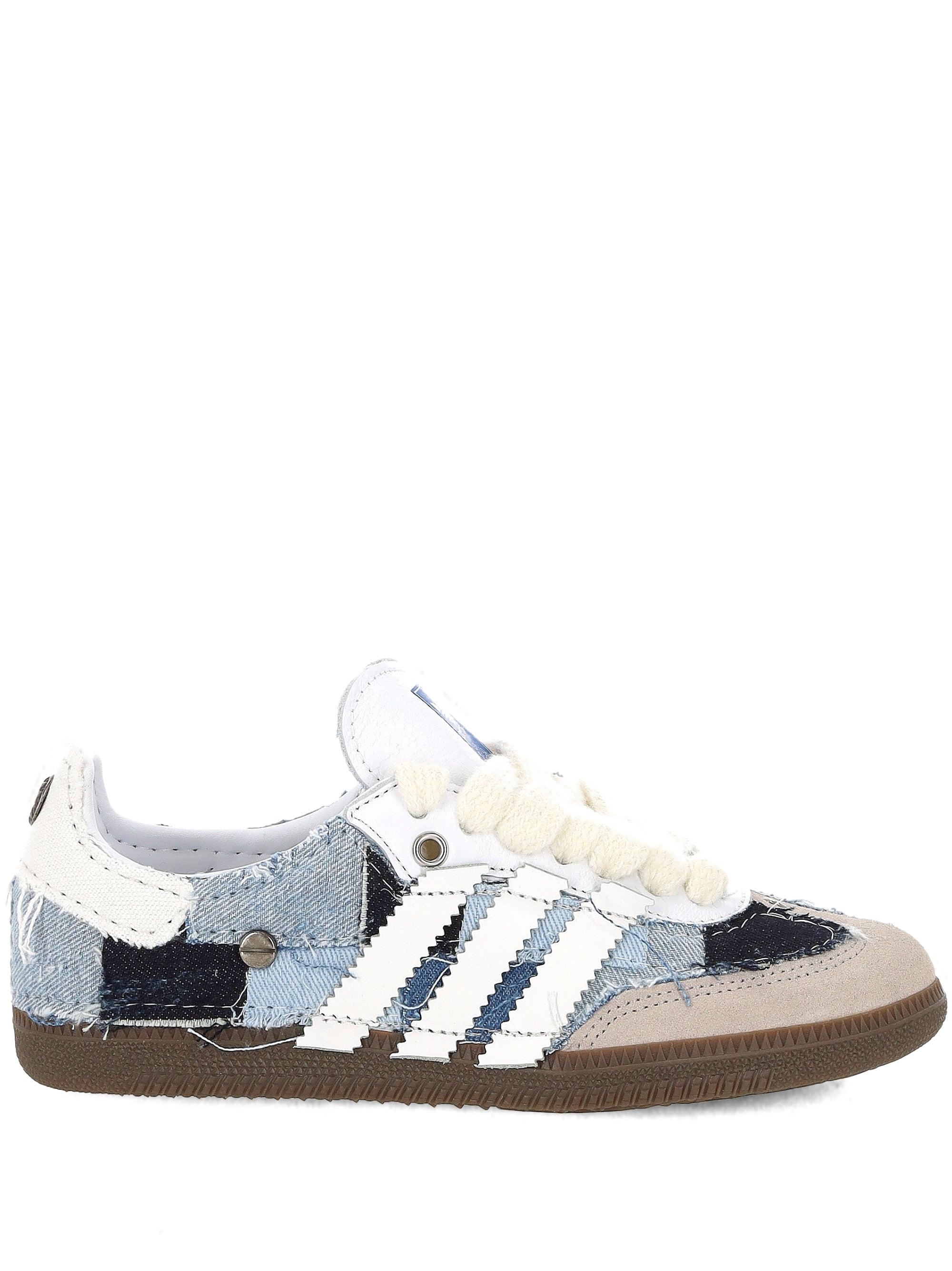 Seddy's Samba Kojima Patchwork Denim Sneakers in White | Lyst