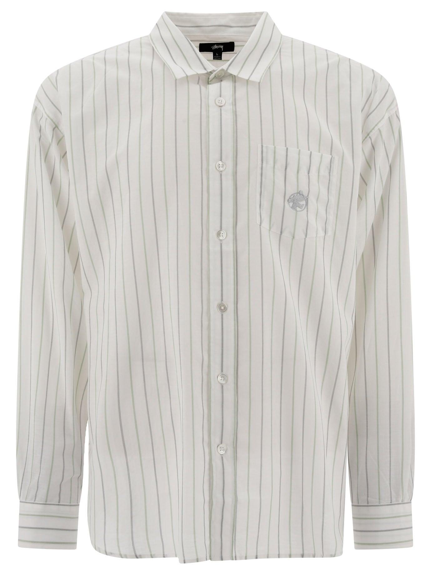 Stussy Classic Striped Shirt Shirts in White for Men | Lyst