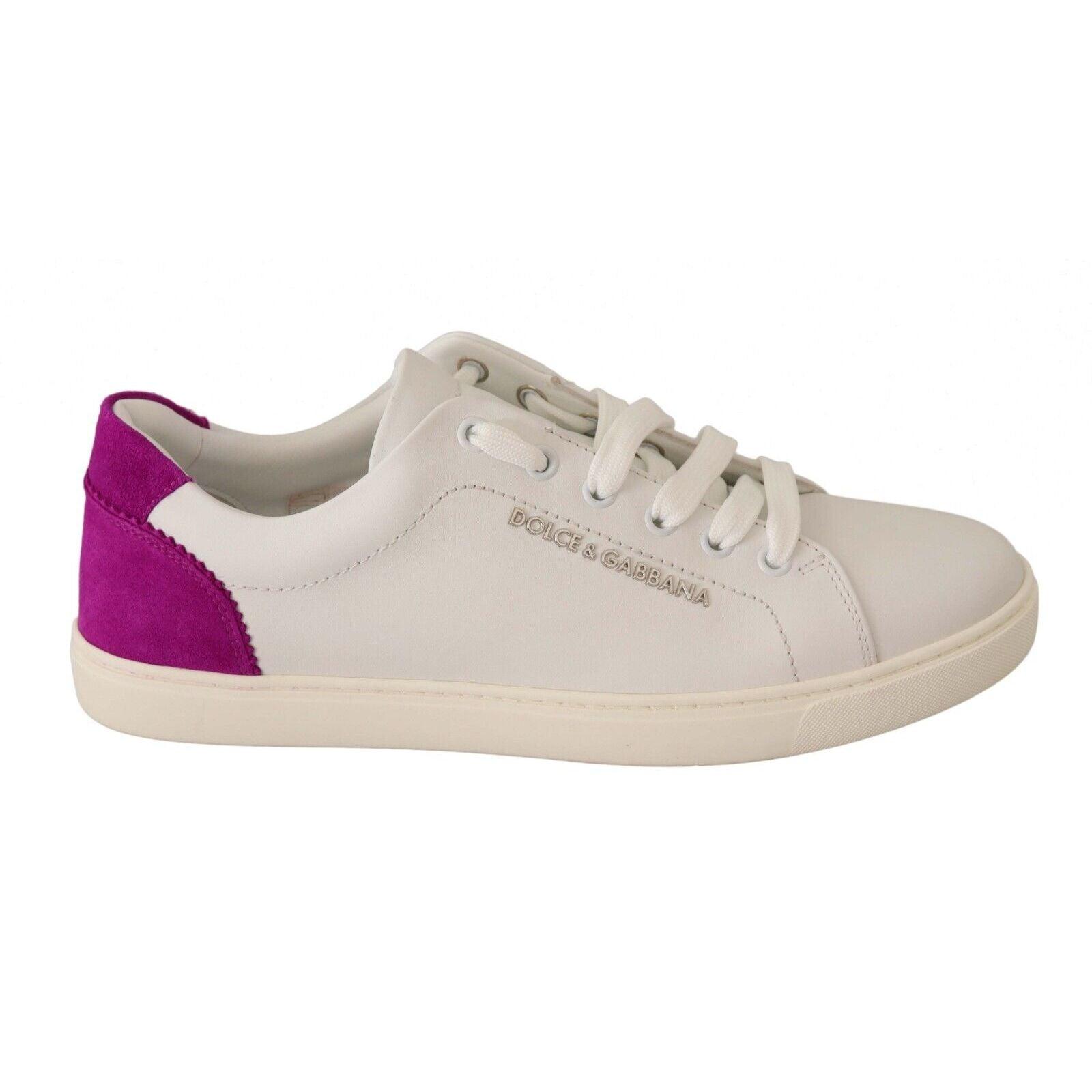 Dolce & Gabbana White Purple Leather Logo S Sneakers Shoes in Black | Lyst