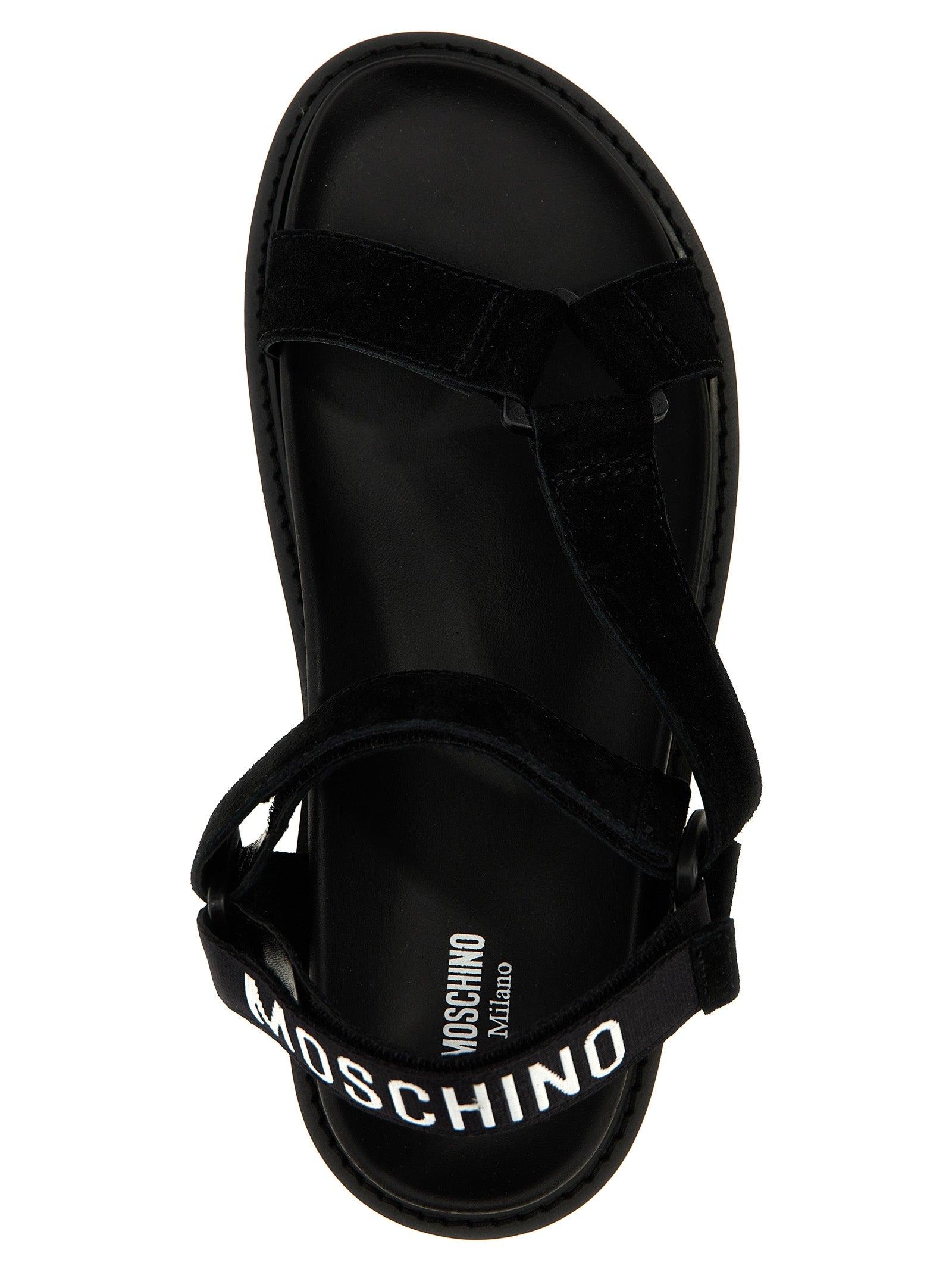 Moschino Sandals With Iconic Logo Strap in Black for Men | Lyst display picture 3