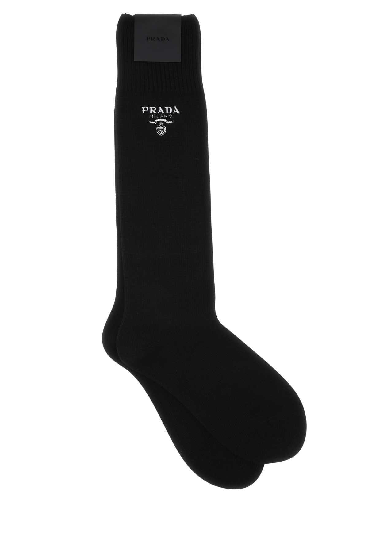 Prada Virgin Wool Blend Socks in Black for Men Lyst UK