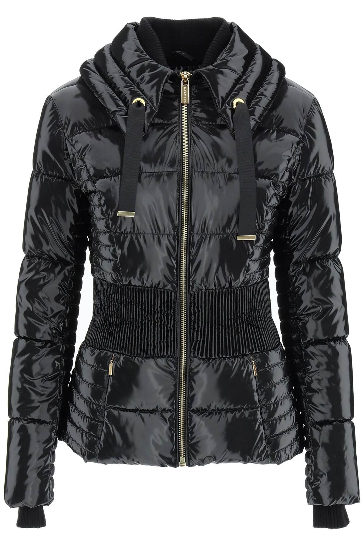 BY GUESS 'annie' Laquered Nylon Puffer Jacket in Black | Lyst