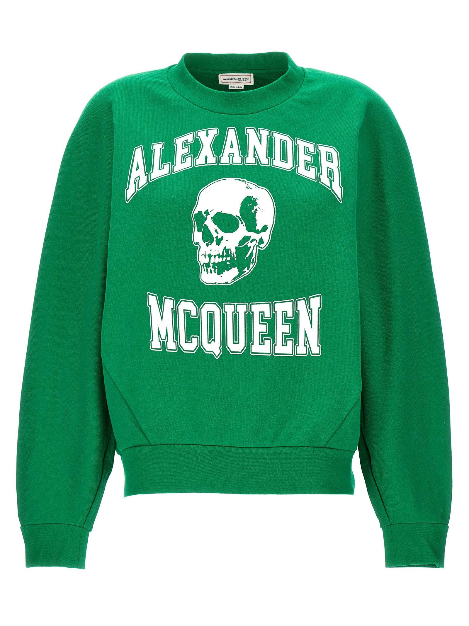 Alexander McQueen Varsity Skull Sweatshirt in Green Lyst UK