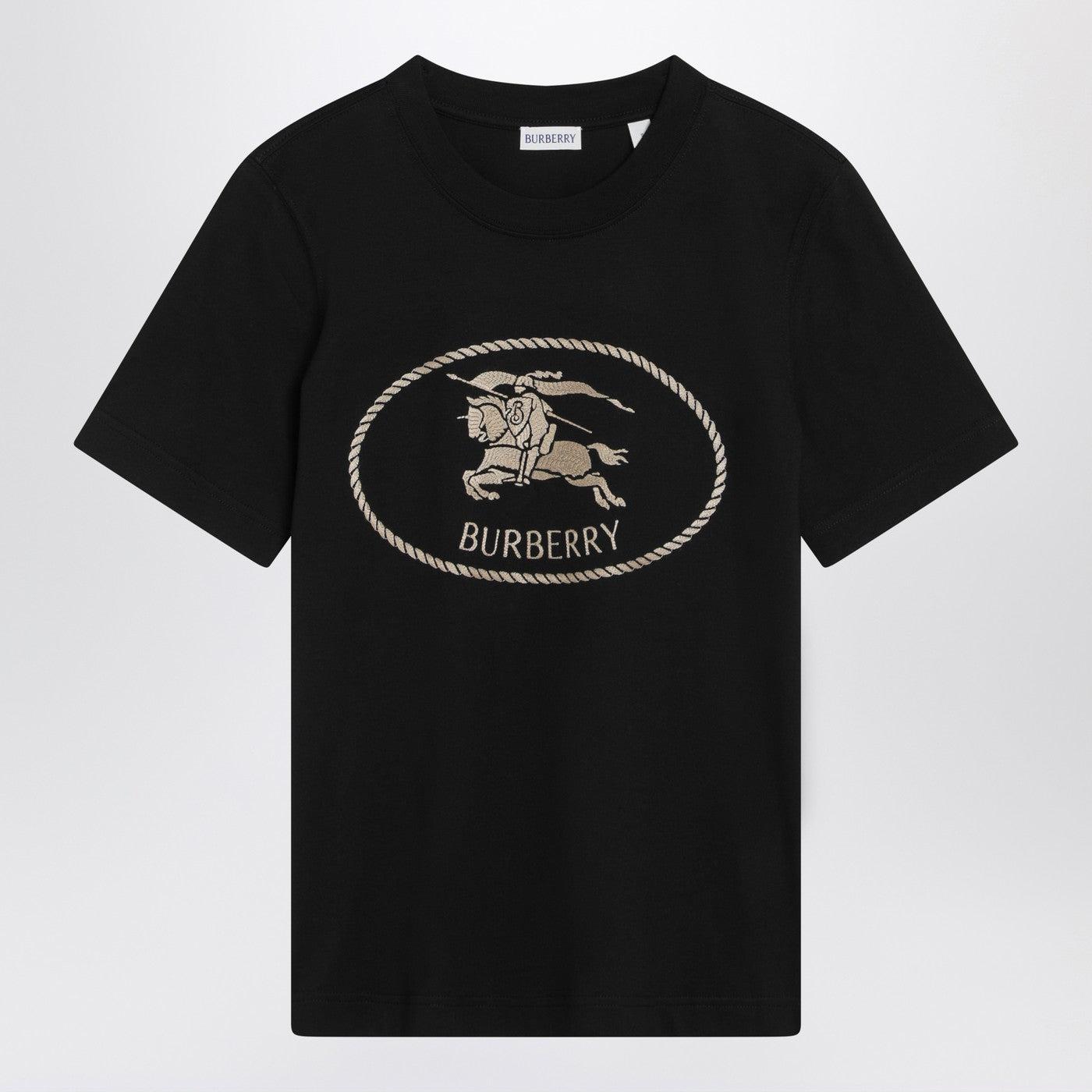 Tシャツ・カットソー Burberry Black T-Shirt With Equestrian Knight Design Burberry T Shirt With Equestrian Knight Design in Black | Lyst