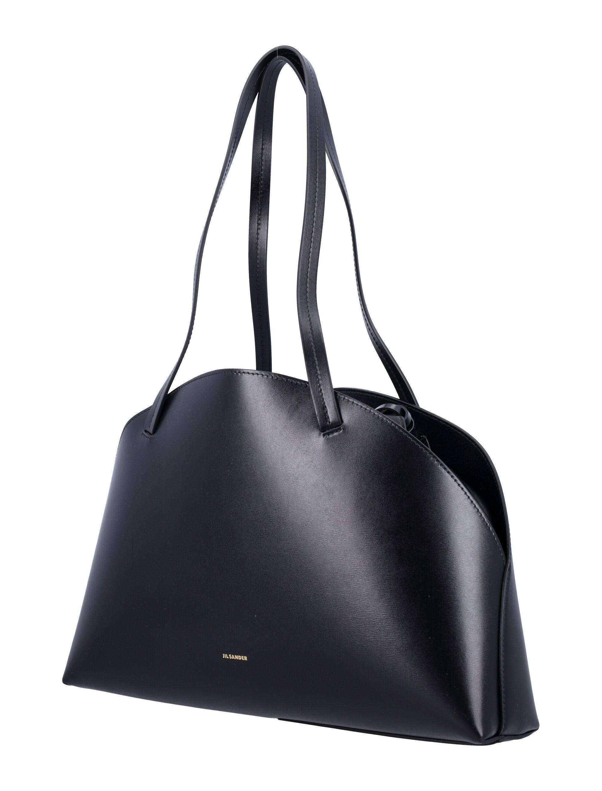 24AW new/Jil Sander スモールパネルトートバッグ Bag Black jil-sander-logo-tote-bag-black