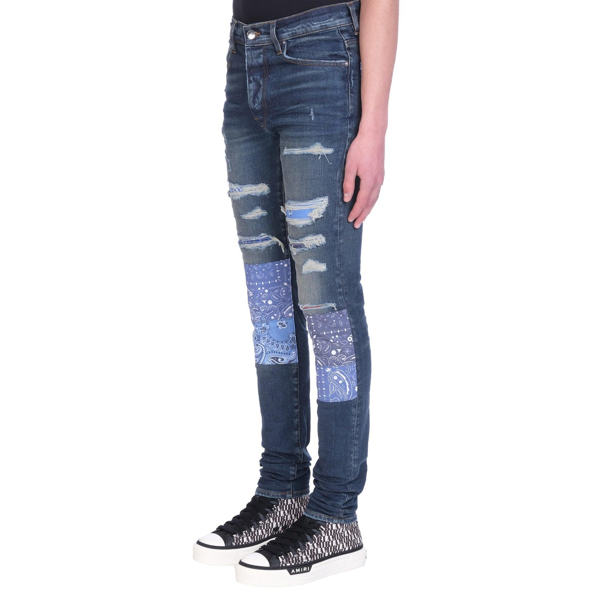 Amiri Vintage Bandana Patch Jeans in Blue for Men | Lyst