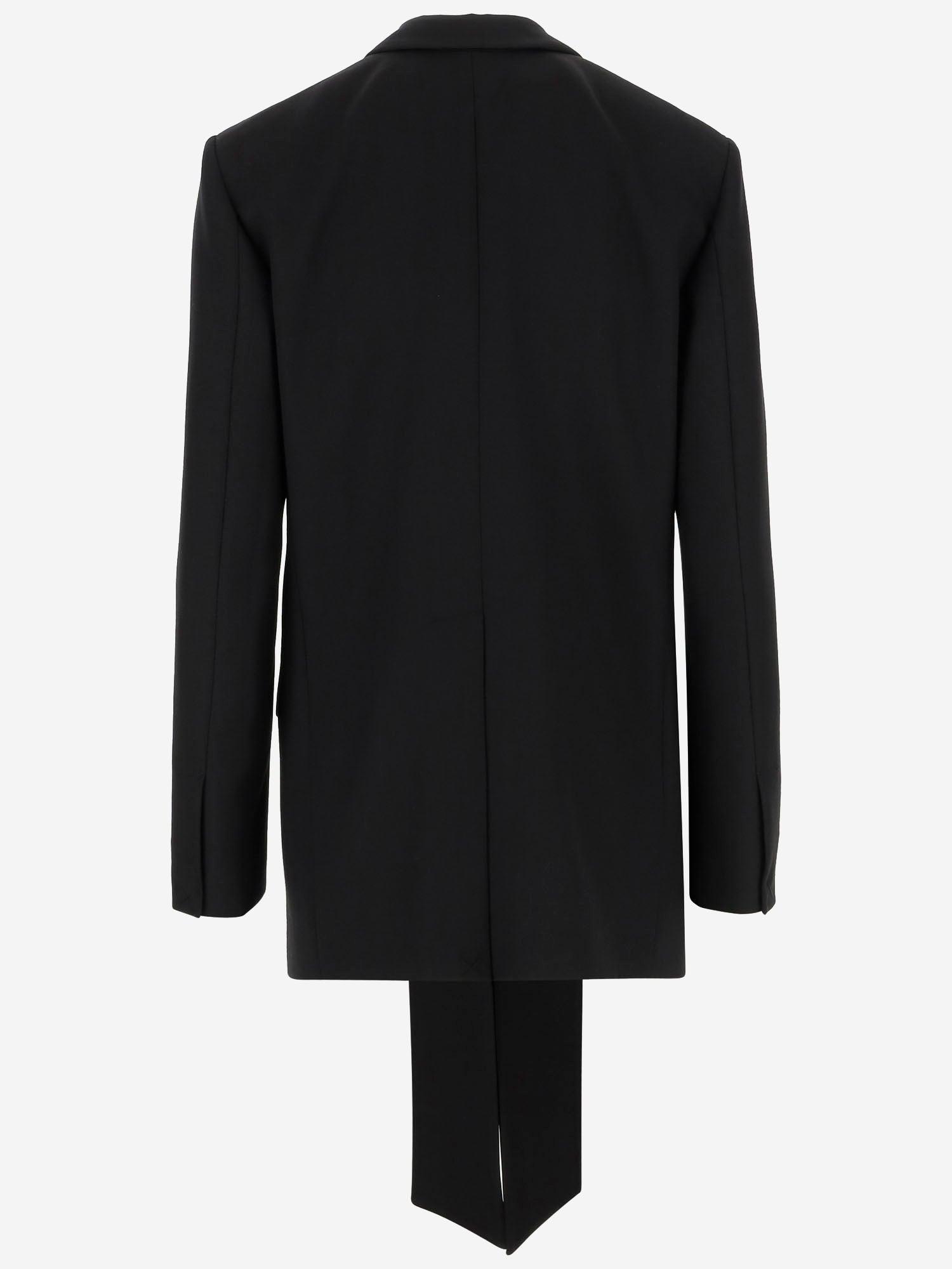 ボトムスその他 Pinko Wool Blend Single-Breasted Jacket With Satin Collar Pinko Wool Blend Single-Breasted Jacket With Satin Collar in