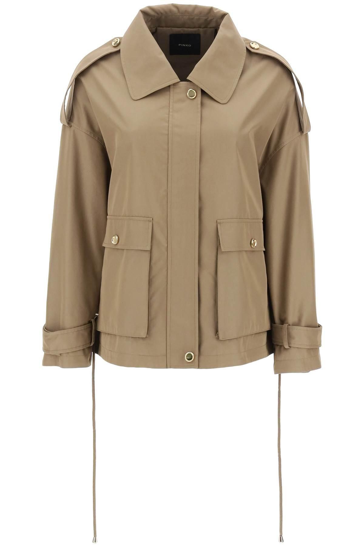 Pinko Polidora Blouson Jacket In Gabardine in Natural | Lyst