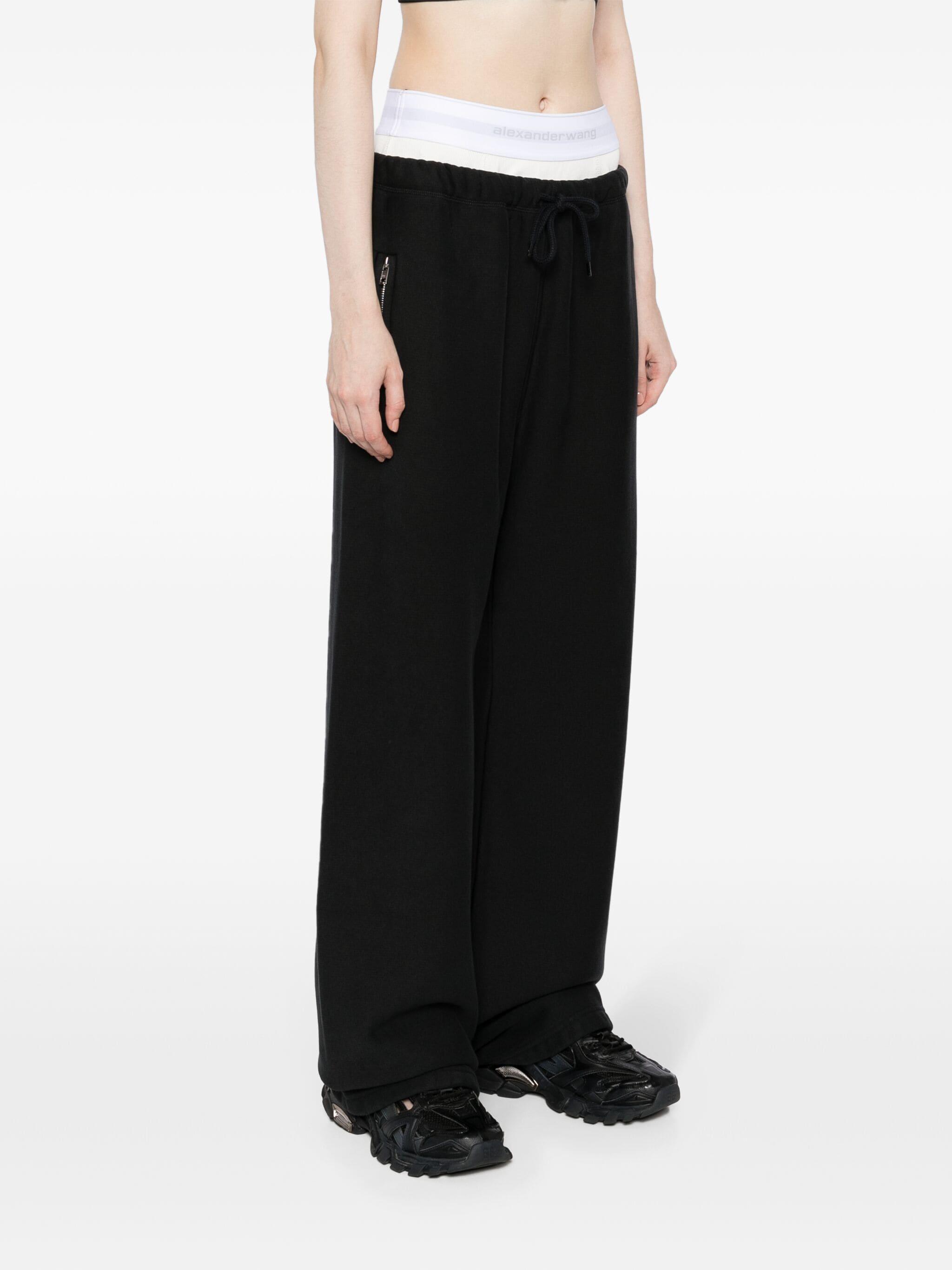 Alexander Wang Wide Leg Sweatpant With Logo Elastic Exposed Brief 4Cc1244349 in Black Lyst UK