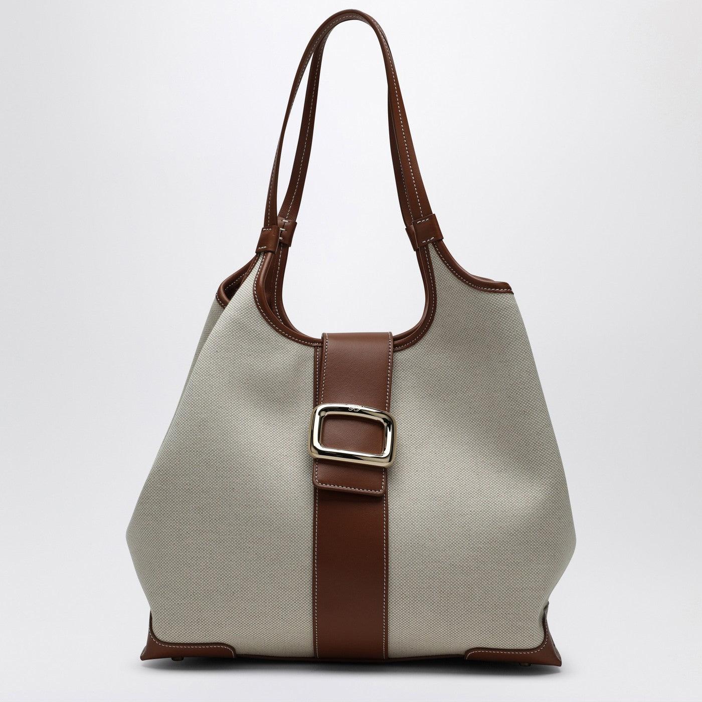 トートバッグ ROGER VIVIER Viv' Choc Medium Shopping Bag natural coloured Viv' Choc Medium Shopping Bag in leather Off White Woman