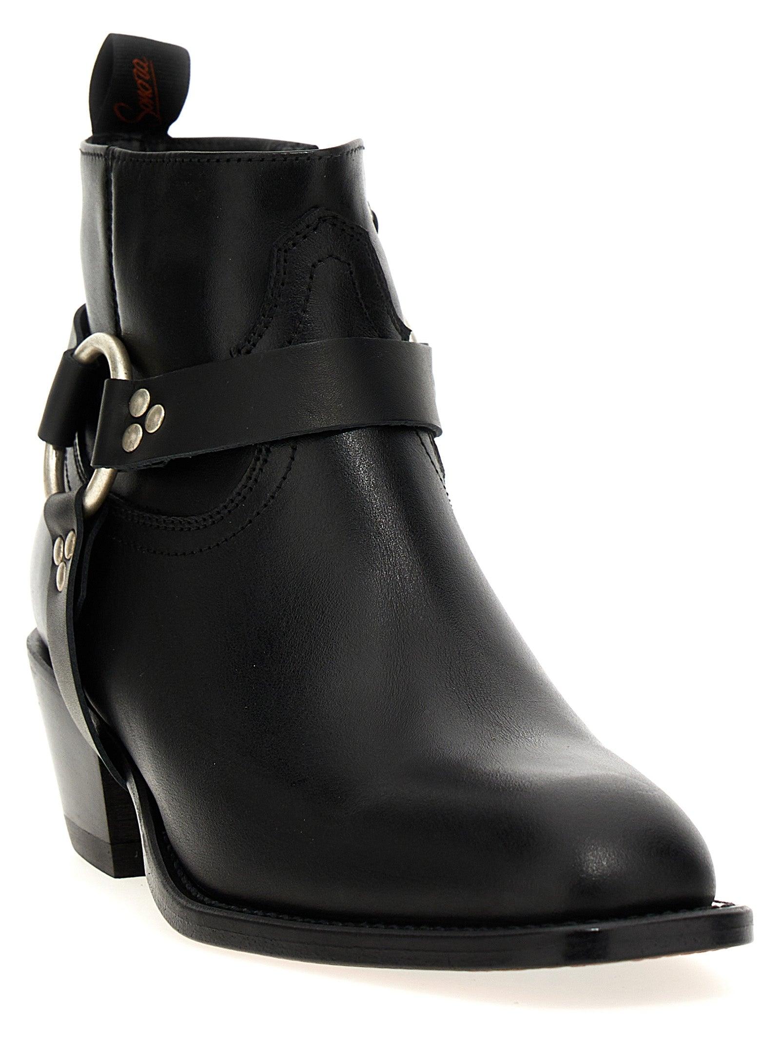 ブーツその他 SONORA Black leather Clara ankle boots SONORA Clara Ankle Boots - Black - Women | CLA60XBKSVE07WBLACK