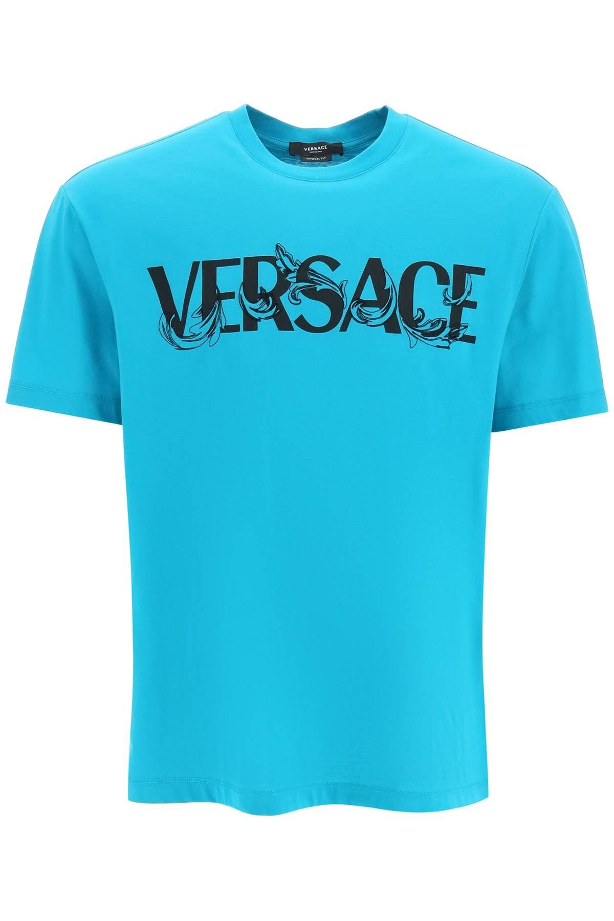 Versace Mitchel Fit Logo T-shirt in Blue for Men | Lyst
