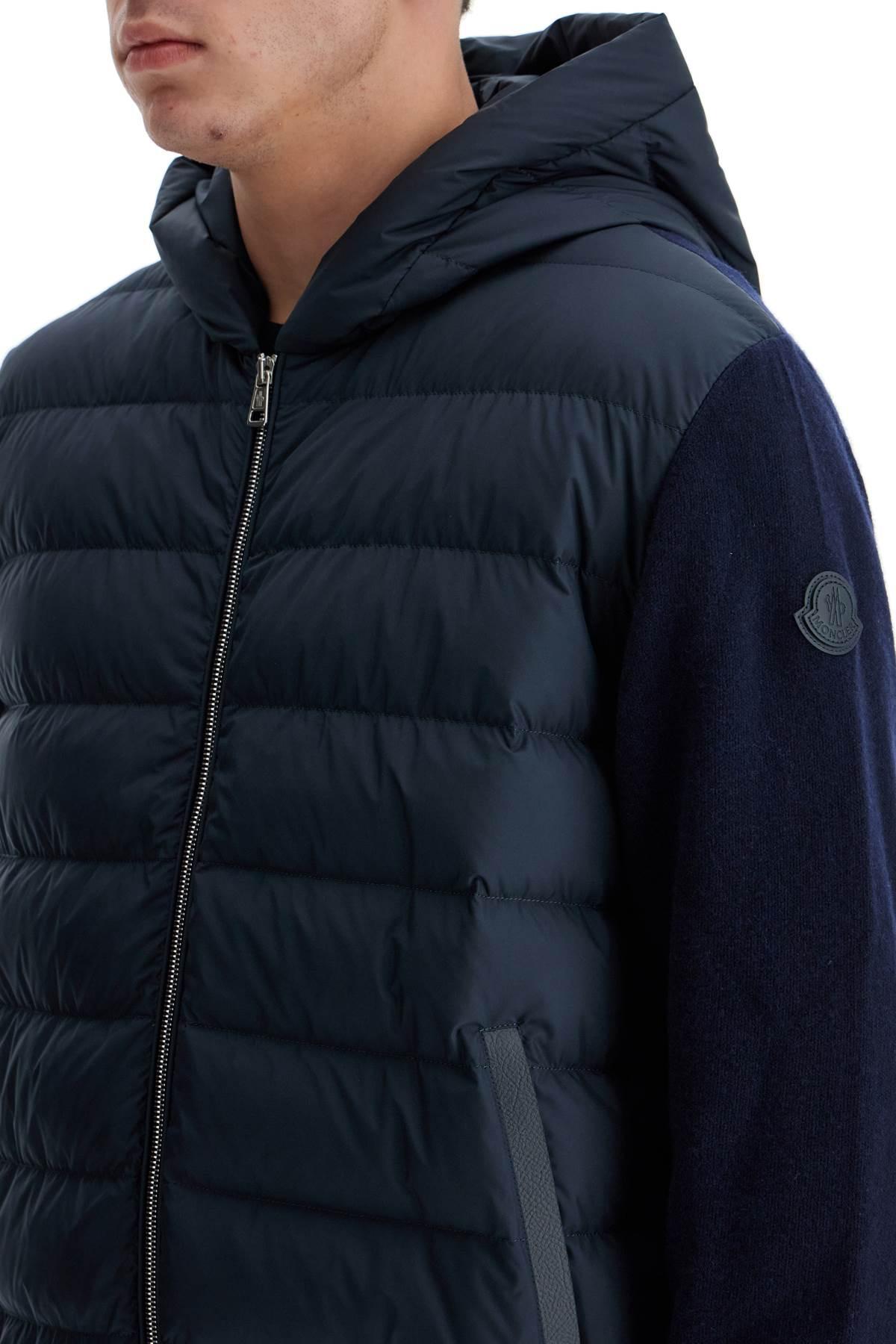 Moncler Wool-Cashmere Hybrid Down Cardigan in Blue for Men | Lyst