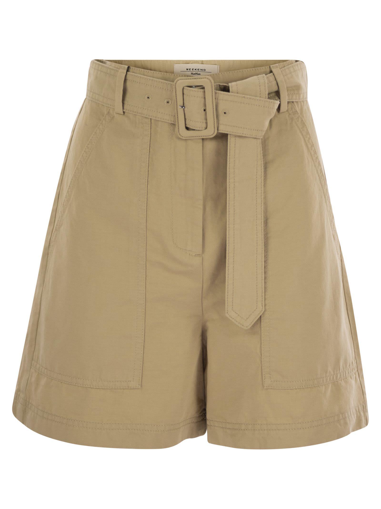 Weekend by Maxmara Cirino Cotton And Linen Bermuda Shorts in