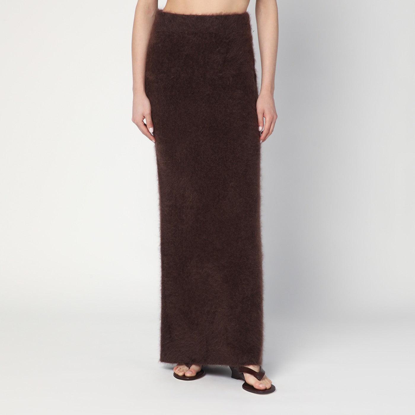 スカート Soft Goat Long Mocha-coloured brushed cashmere skirt Soft Goat Long Mocha Coloured Brushed Cashmere Skirt in