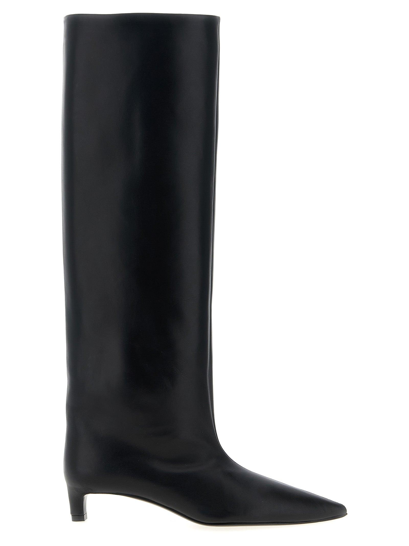 ミドルブーツ JIL SANDER Women Boots J16WW0029P4942 001 Black Jil Sander 60mm Ankle Leather Boots | Black | FARFETCH