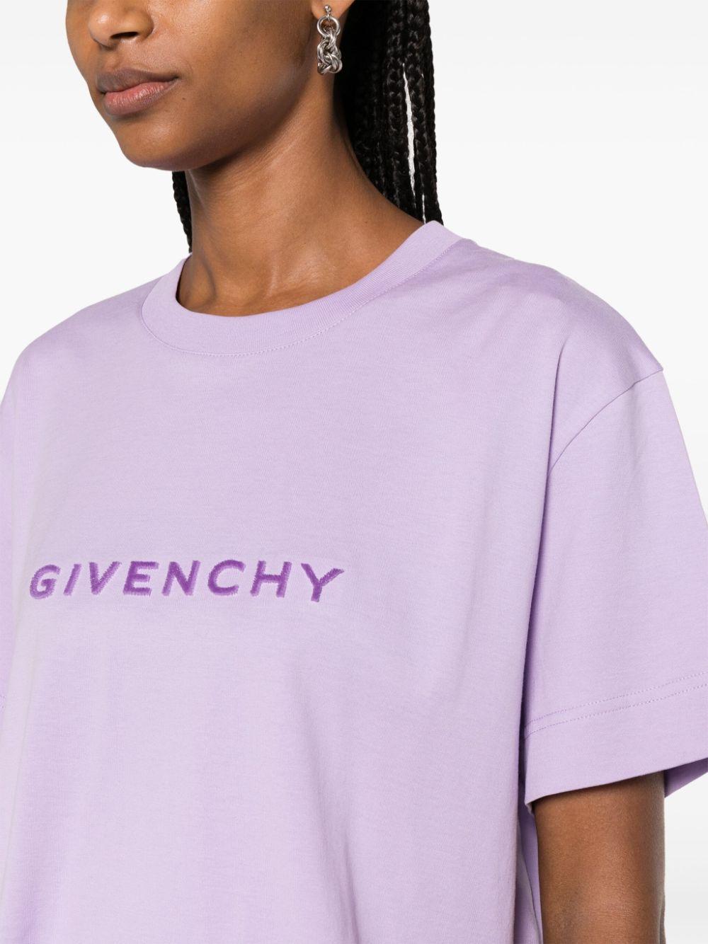 Tシャツ・カットソー GIVENCHY LOGO COTTON CROPPED T-SHIRT Givenchy Logo Cotton Cropped T-Shirt in Purple | Lyst
