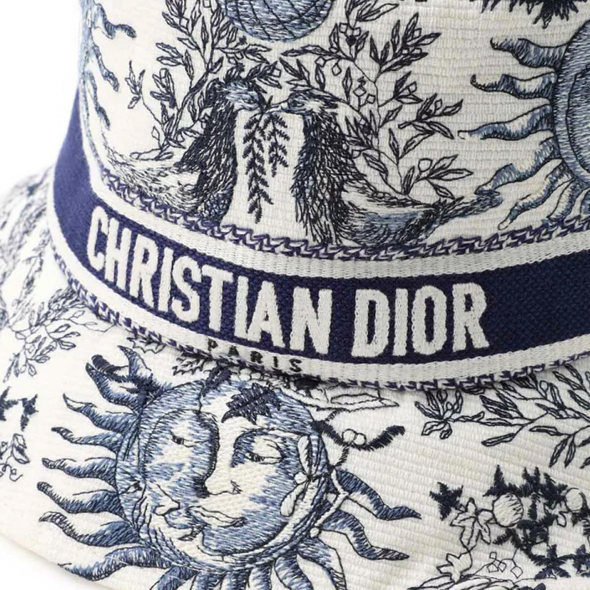 Dior D-Bobby Toile De Jouy Soleil Small Brim Bucket Hat in 