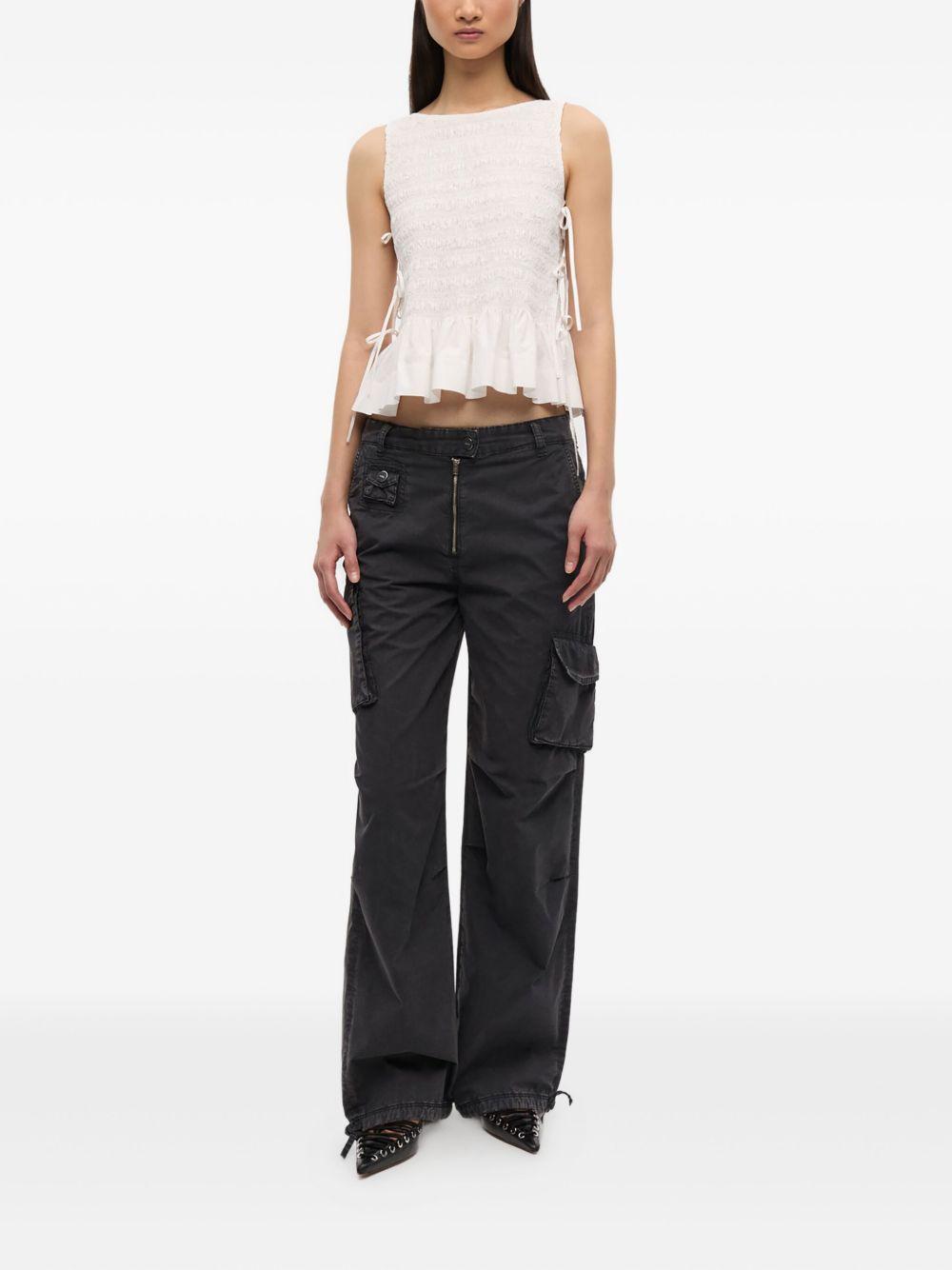 パンツ Ganni Pantalone Cargo In Cotone Organico GANNI Drawstring Cargo Trousers | Pink | FARFETCH