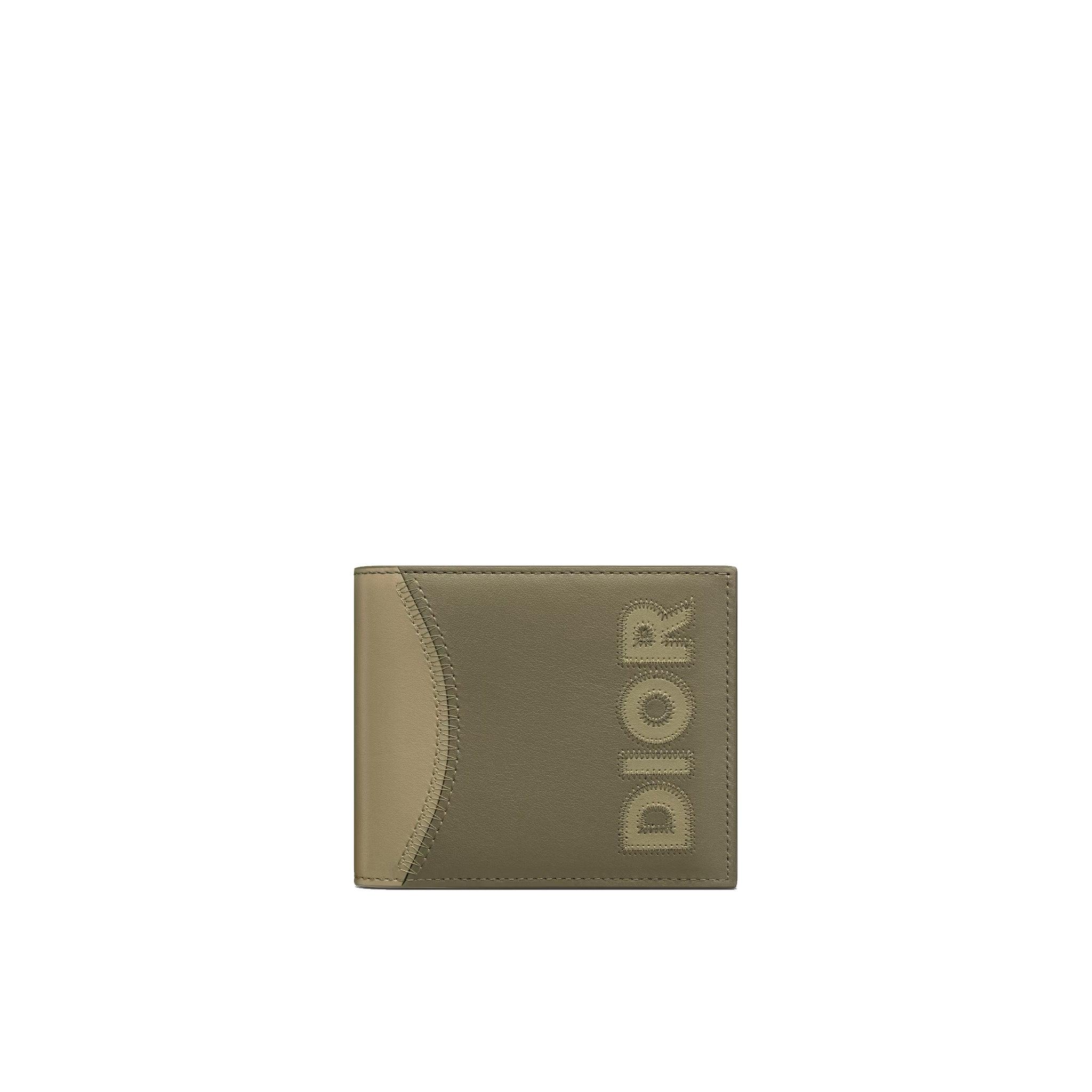 Dior Logo Leather Wallet in Green for Men | Lyst