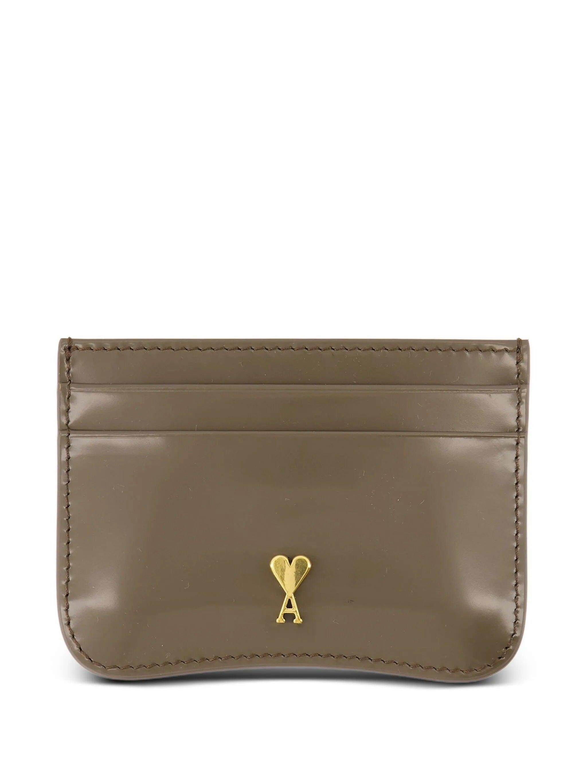 SALE【AMI】フォールドオーバートップ ウォレット ami-Black-Leather-Zipped-