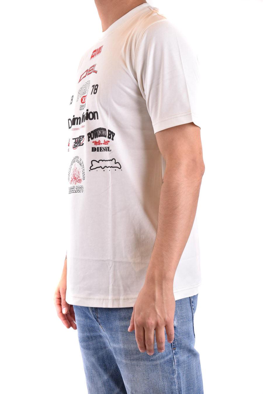 T-shirt Blanc Diesel Homme – Taille S – Manches Courtes – 100% Coton – Excellent état