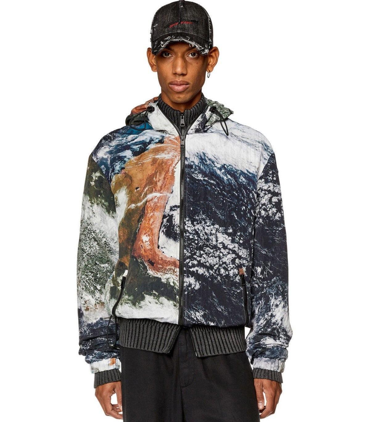DIESEL J-warrett-print Multicolor Hooded Jacket in Grey for Men