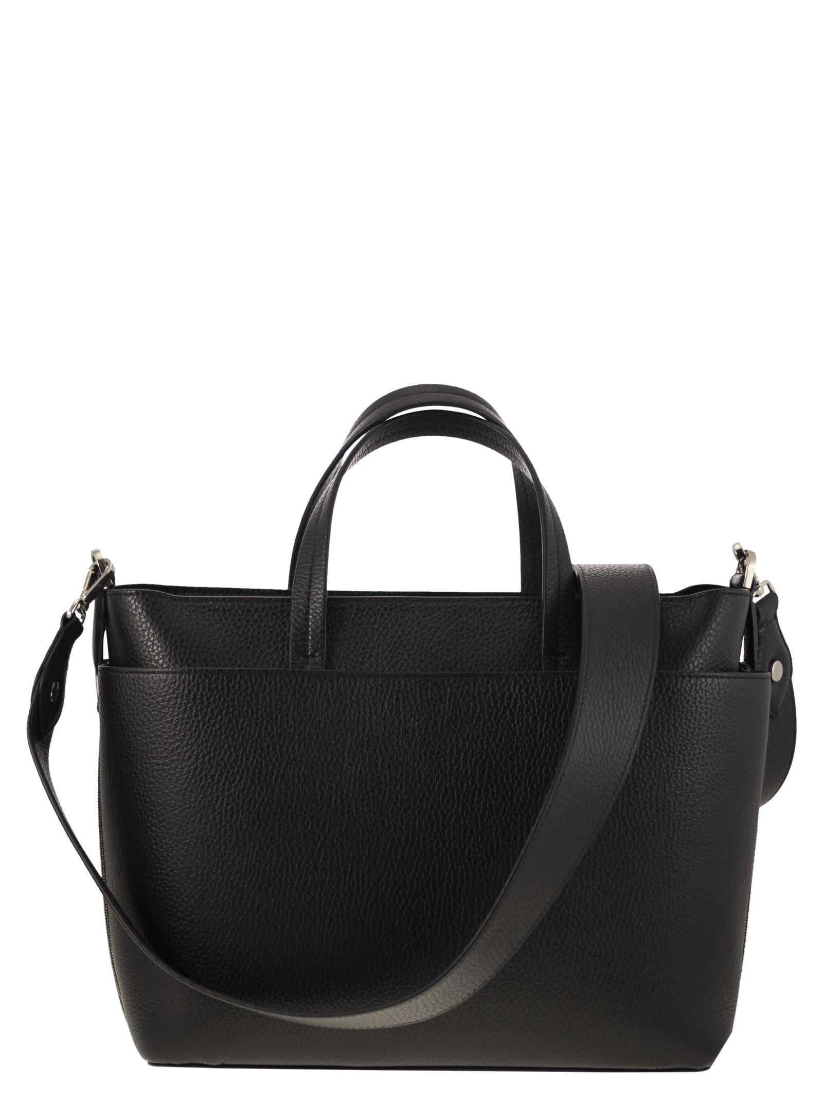 トートバッグ FABIANA FILIPPI Leather bag with diamond thread Fabiana Filippi Leather Bag With Diamond Thread in Black