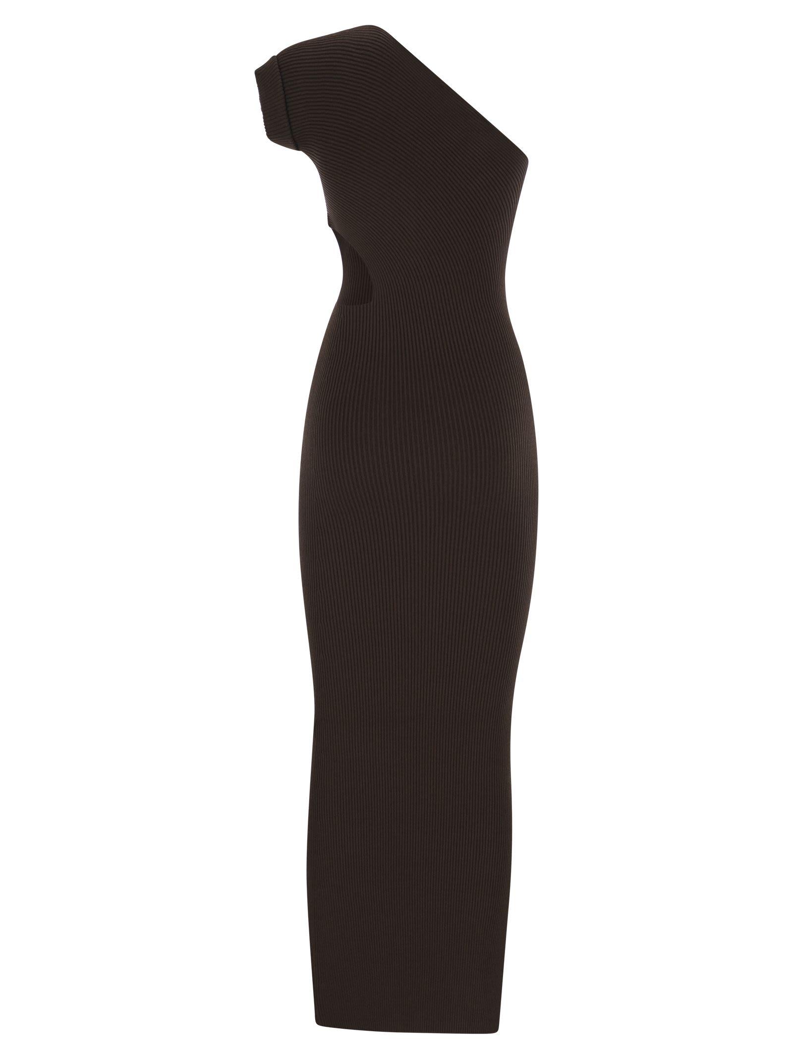 ワンピース Max Mara ARDA1234 - Ribbed viscose dress Max Mara Arda1234 Ribbed Viscose Dress in Brown | Lyst Canada